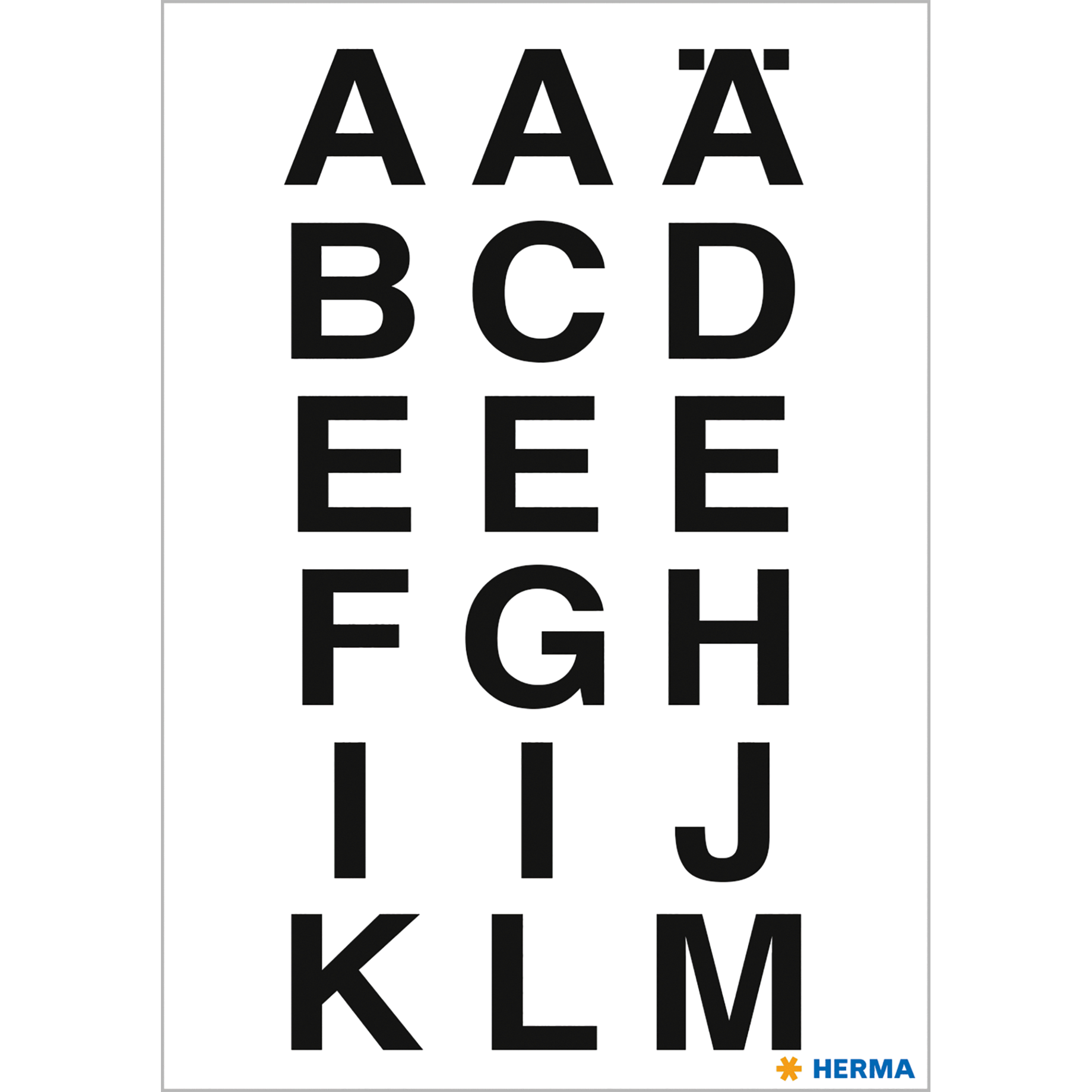 Buchstabenetikett A-Z, wetterfest