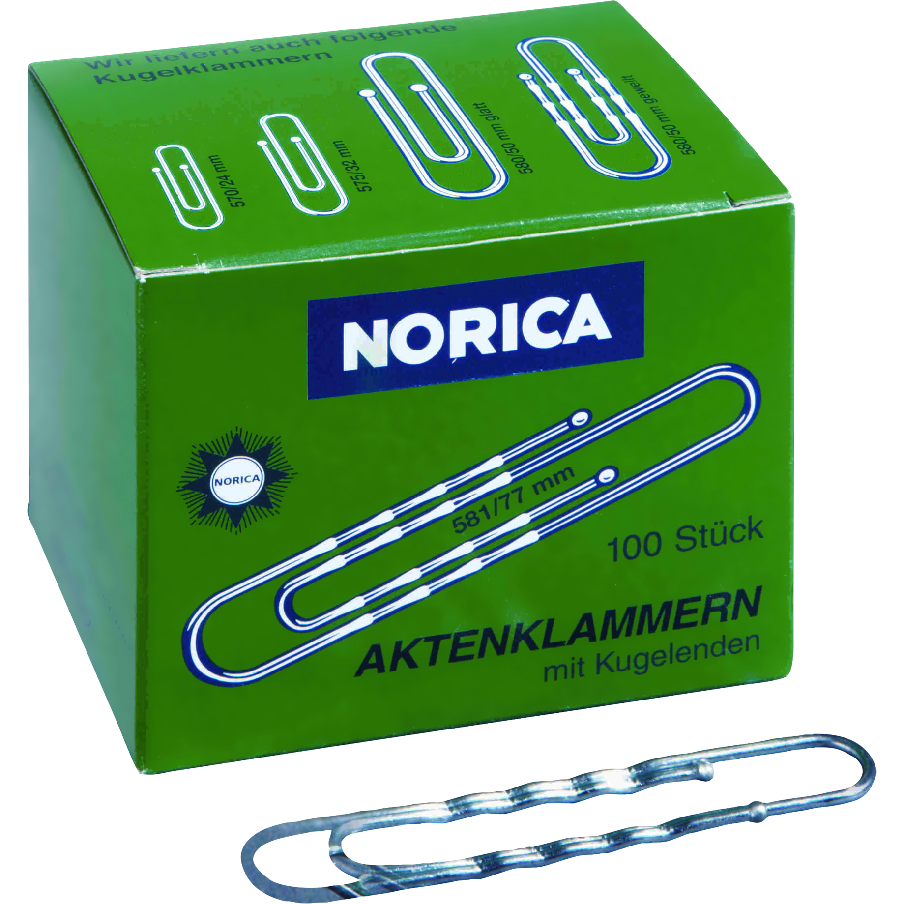 NORICA Brief- und Aktenklammer mit Kugelenden