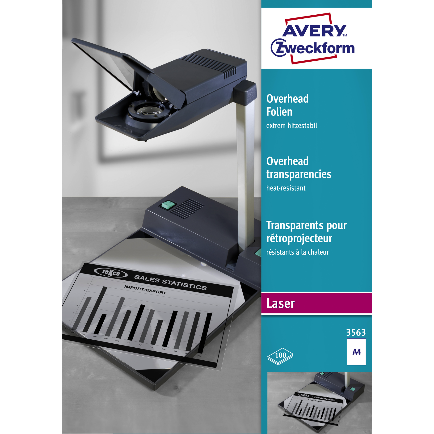 Overhead-Folie für s/w-Laserdrucker und Kopierer