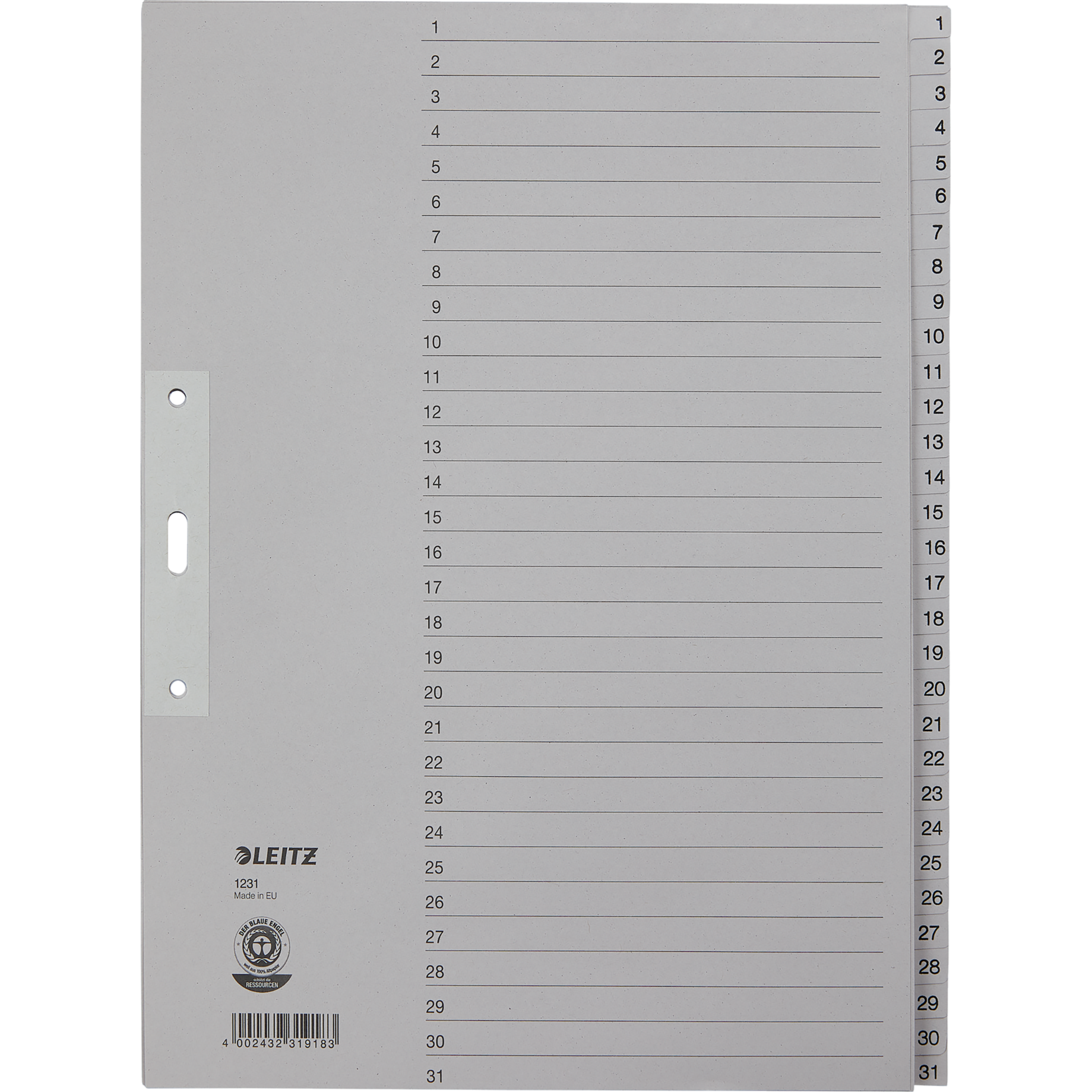 Zahlenregister, Tauenpapier
