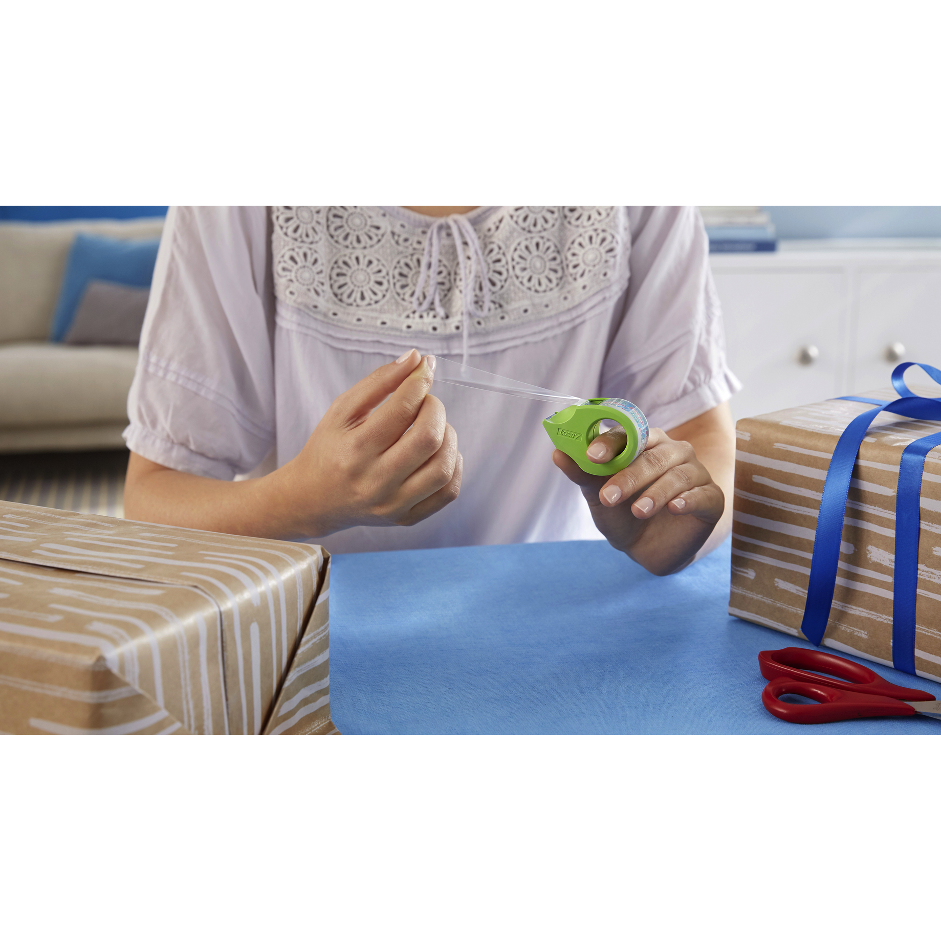 tesafilm® Eco & Clear mit Mini Abroller ecologo®