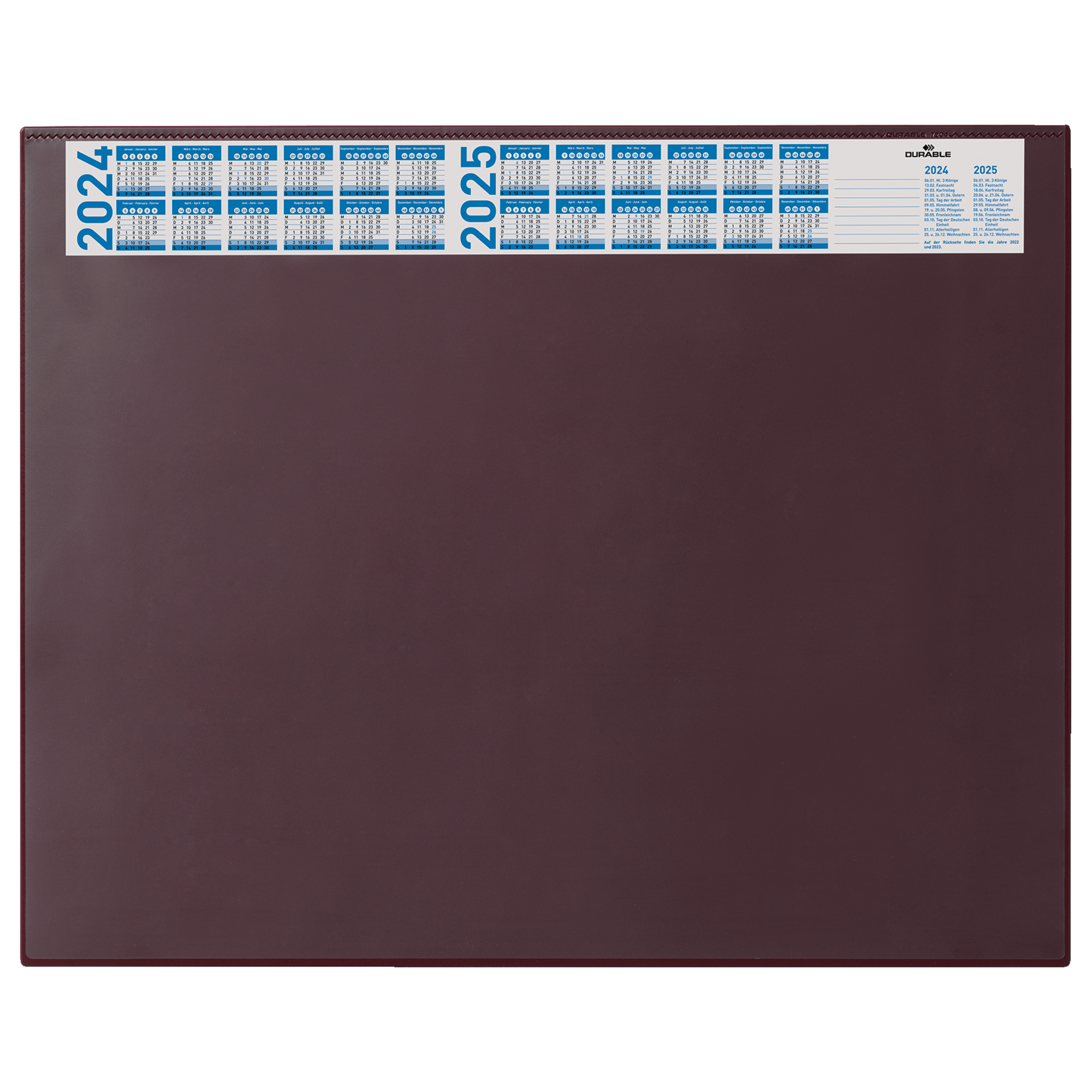 Schreibunterlage mit Jahreskalender und transparenter Abdeckung