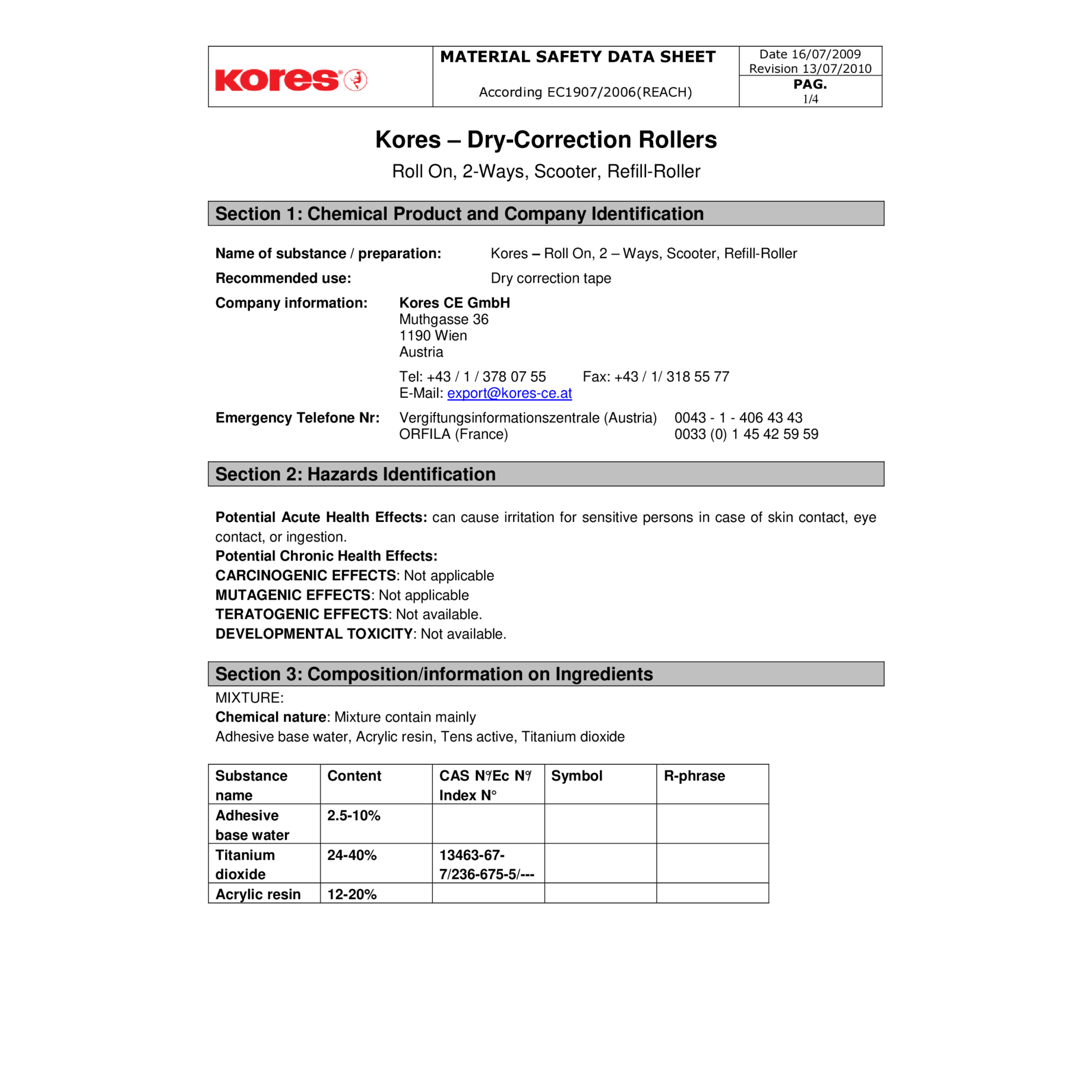 Mehrweg-Korrekturroller Refill KR844