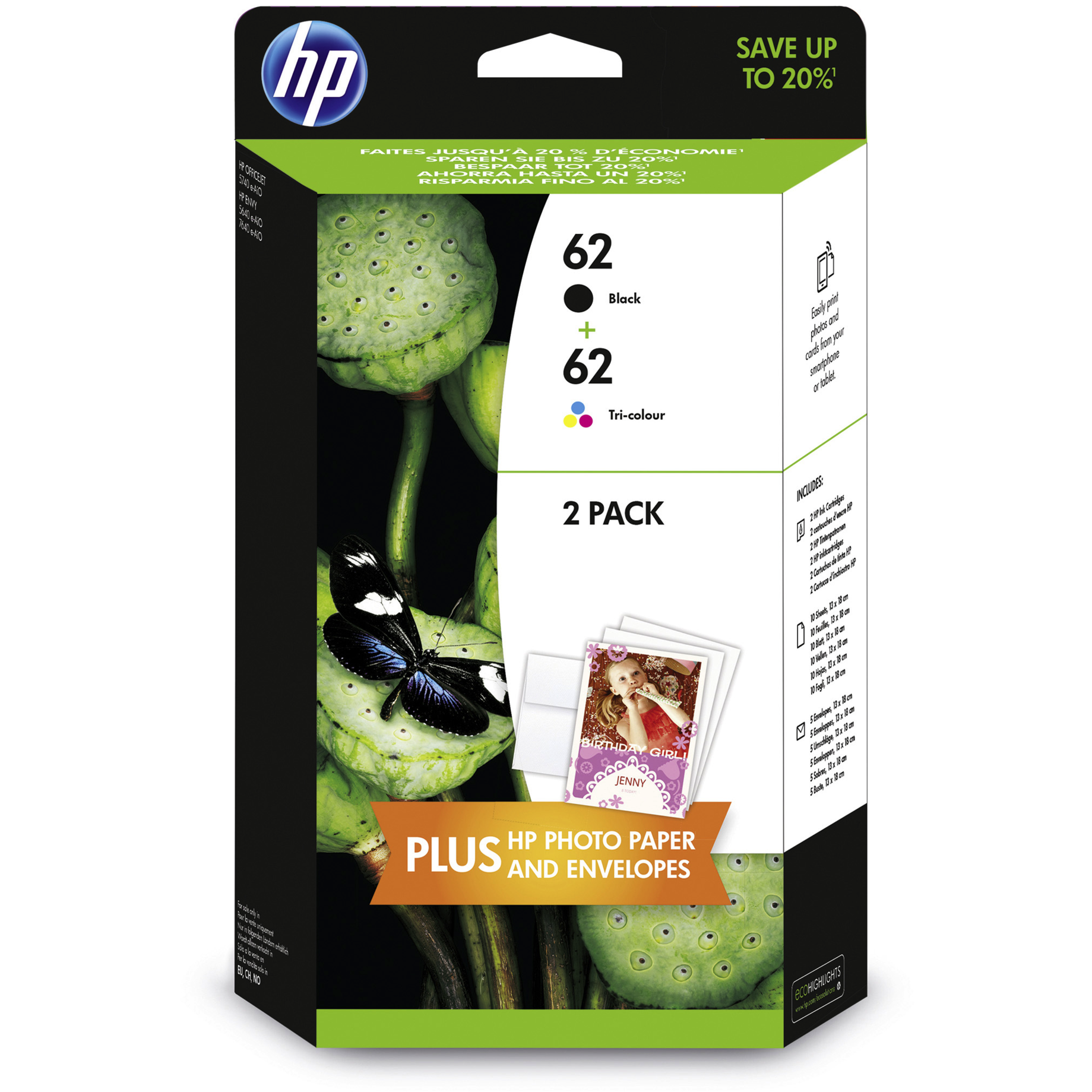 HP Inkjetpatrone 62/62XL