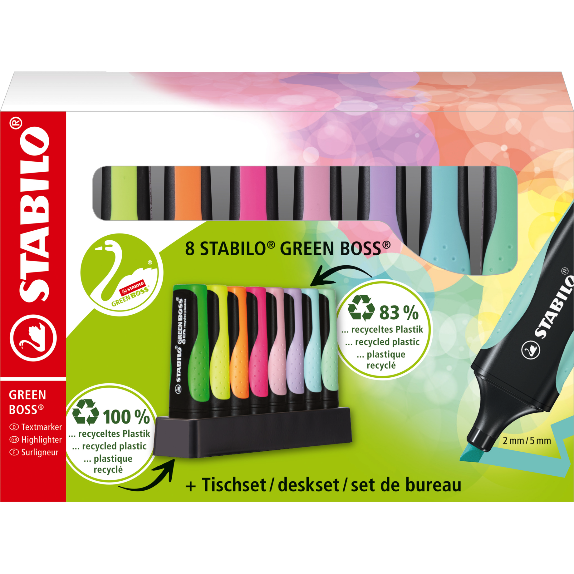 Textmarker STABILO® GREEN BOSS® Tischset