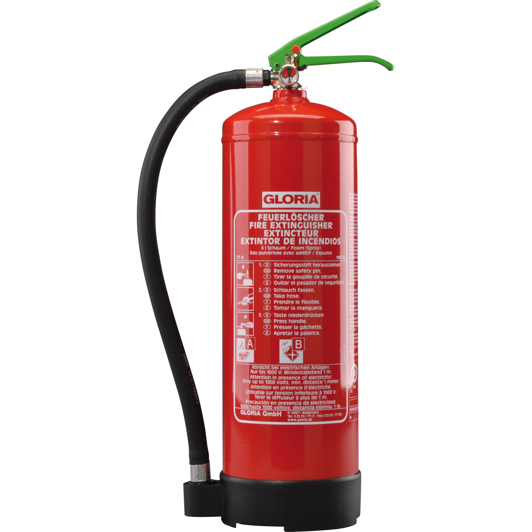 Bio Schaumfeuerlöscher SDE6 mit Wandhalter