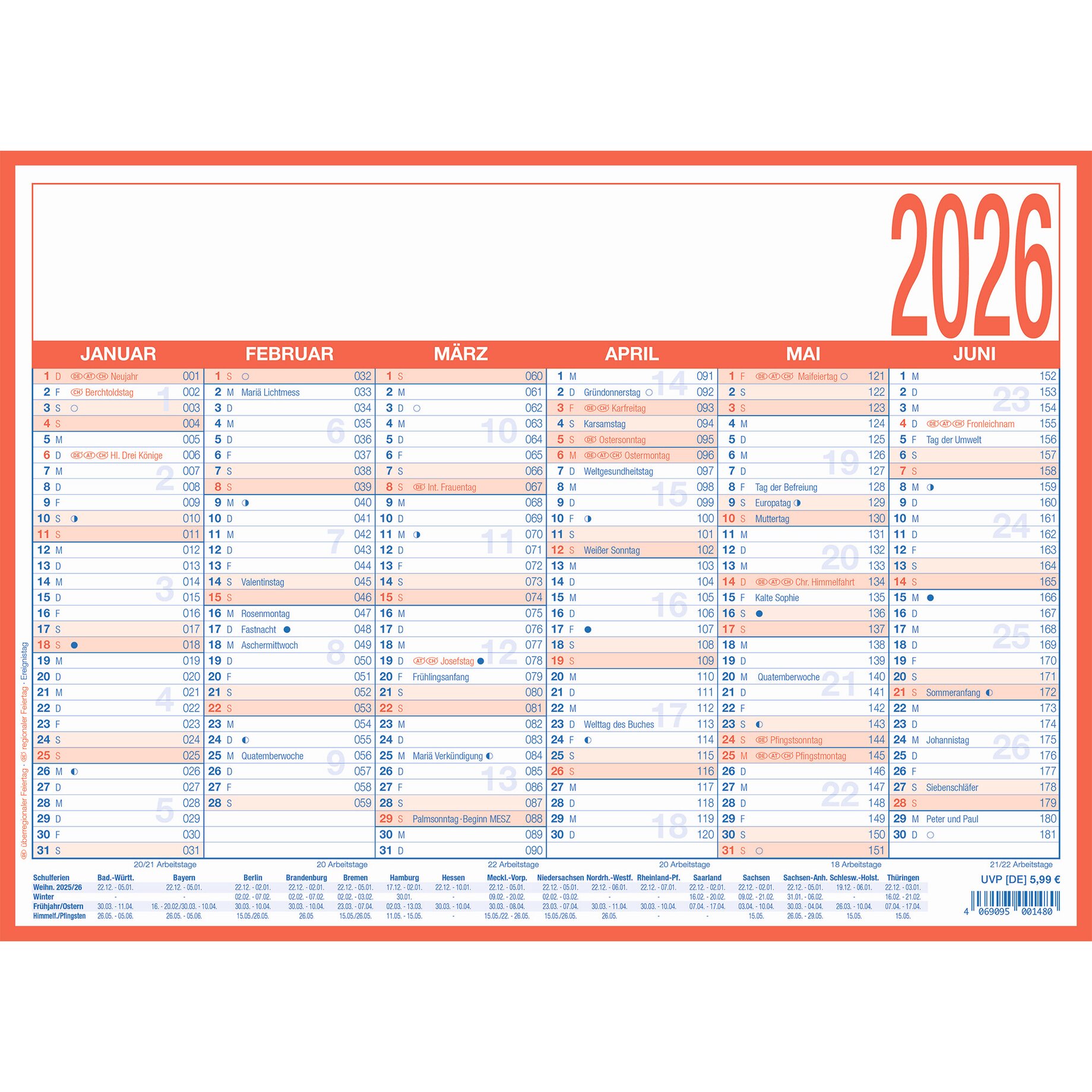 Text, Kalender
