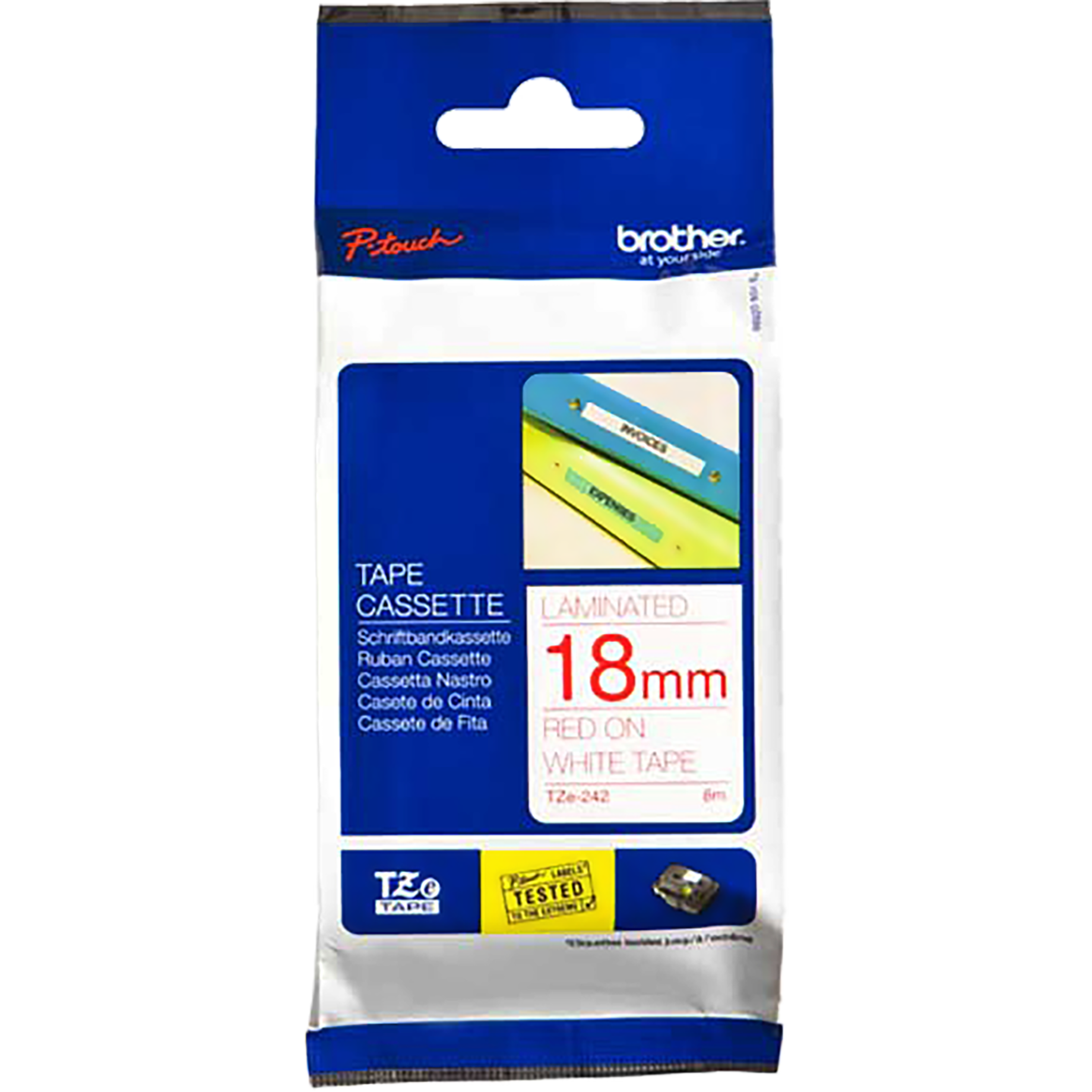 TZe-Schriftbandkassette für P-touch, laminiert