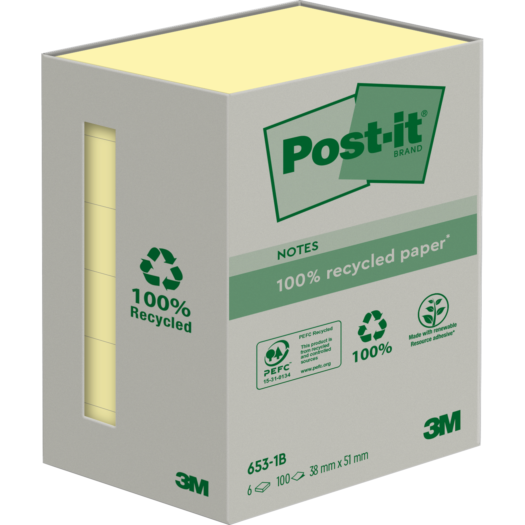 Post-it®  Recycling Notes, gelb