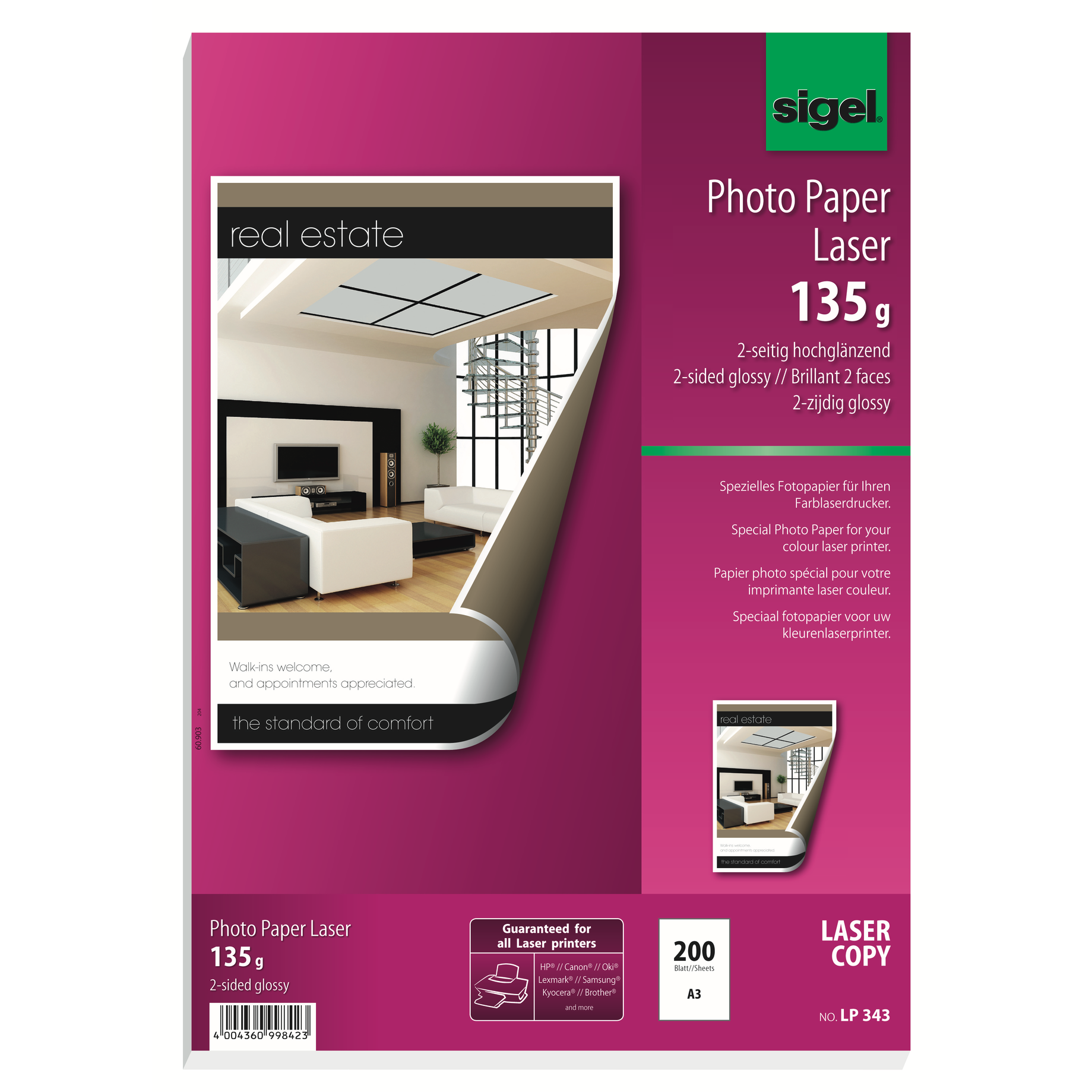 Fotopapier für Farblaser/-Kopierer, 2-seitig glossy