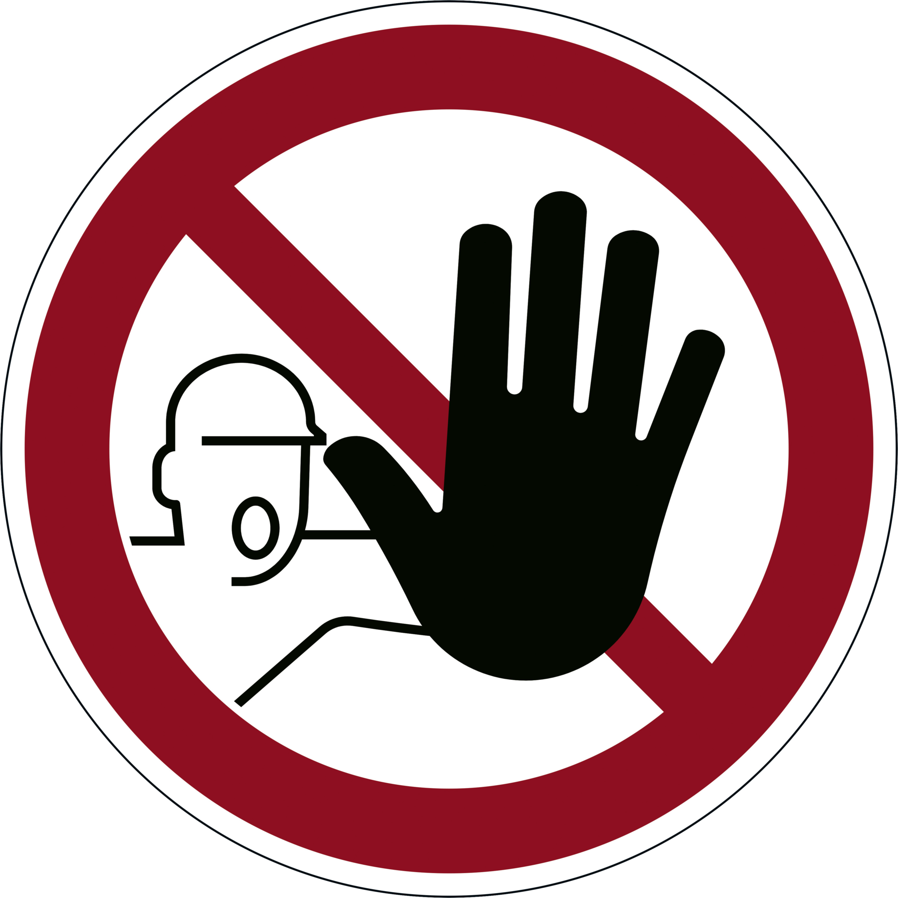 Verbotsaufkleber "Zutritt verboten"