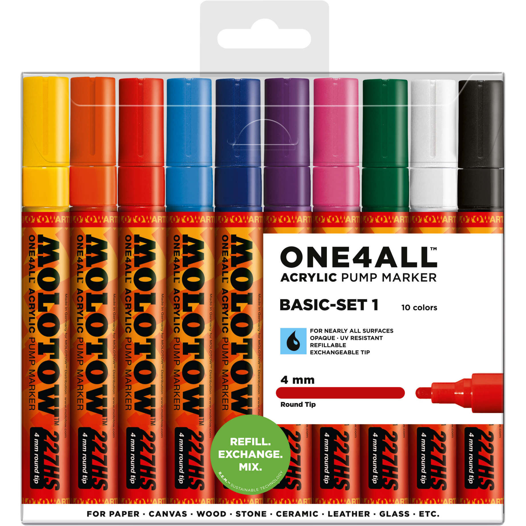 Acrylmarker ONE4ALL 127 HS, 10er Etui