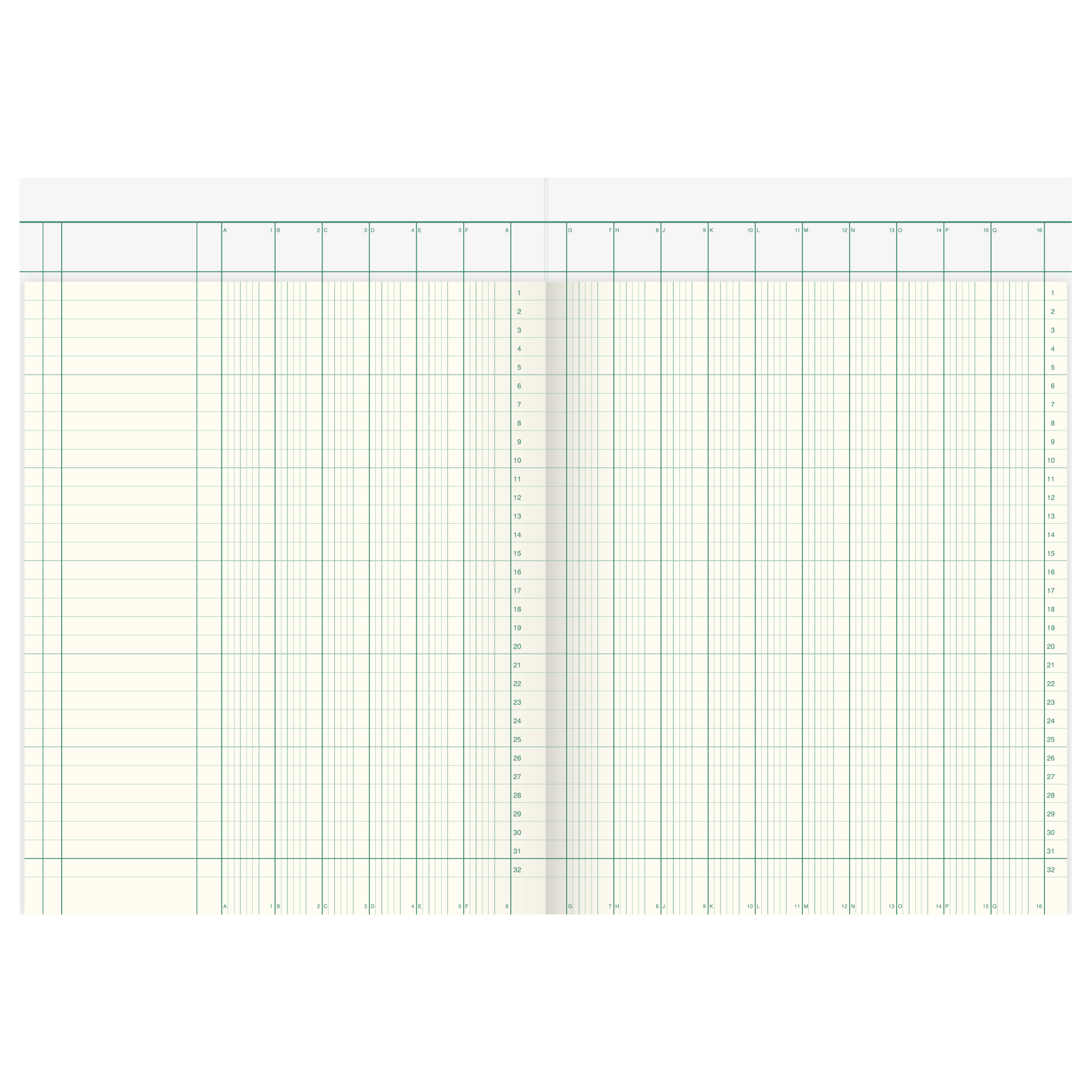 Spaltenbuch mit Kopfleiste DIN A4