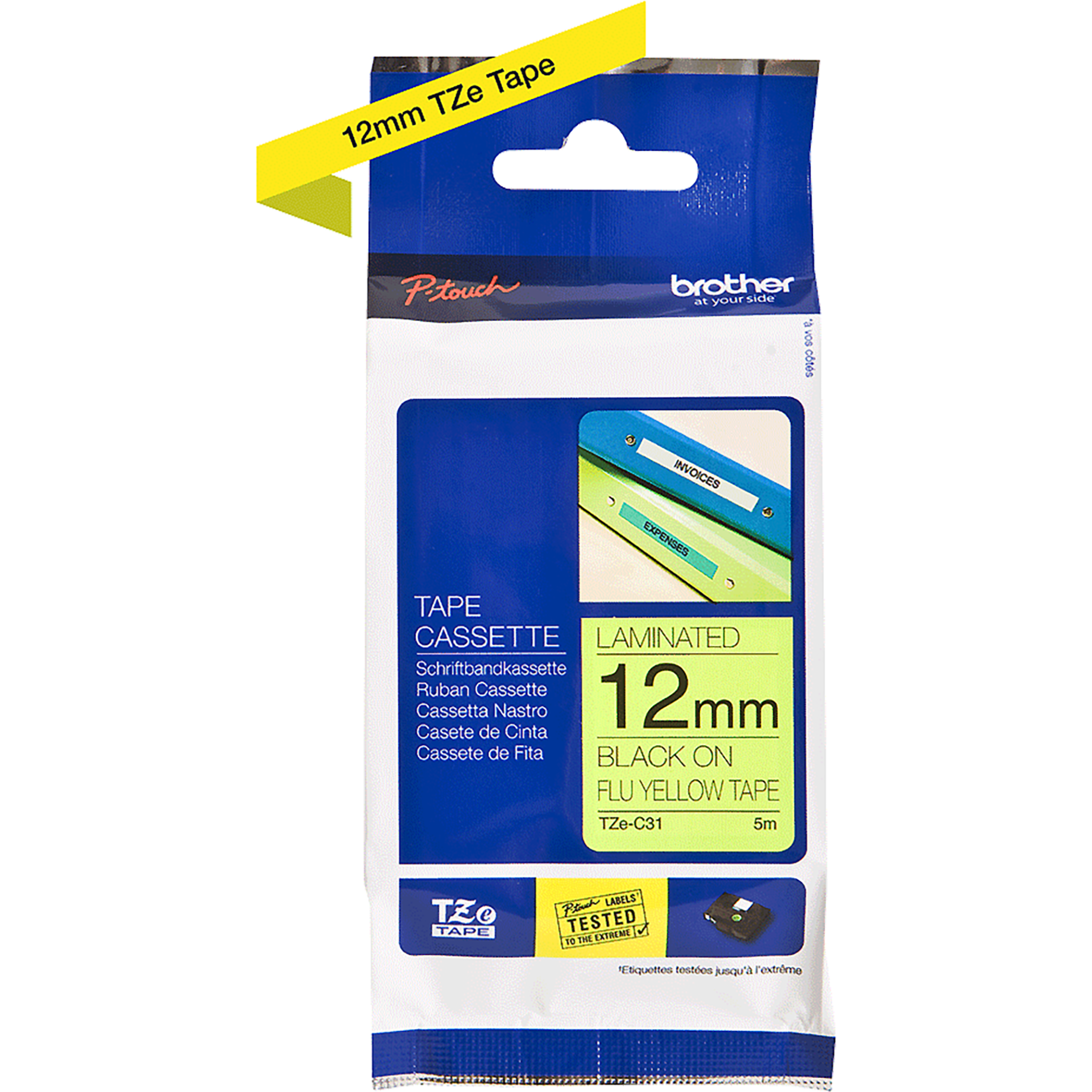 TZe-Schriftbandkassette für P-touch, laminiert