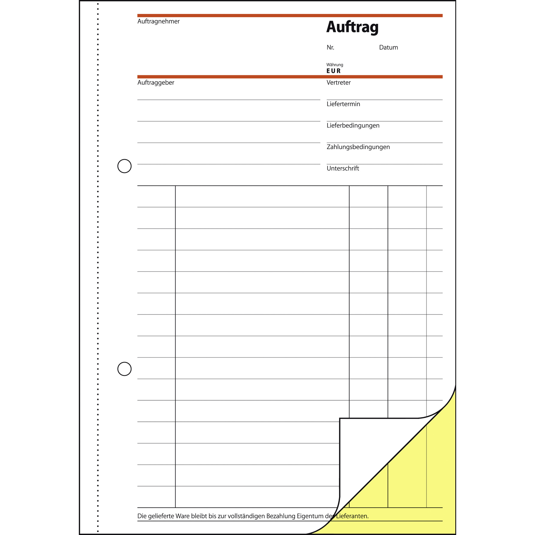Auftragsformular SD