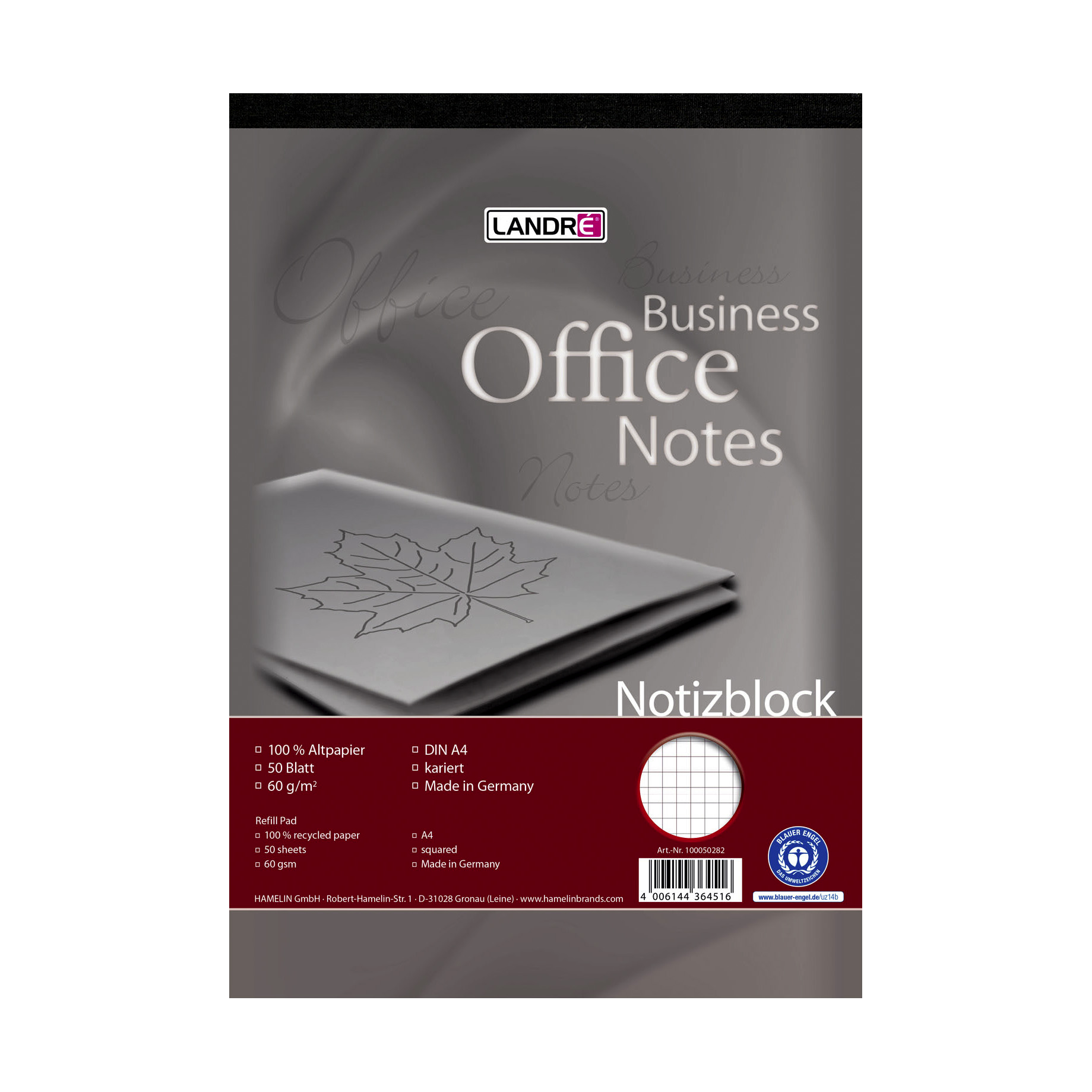 Notizblock recycling mit Deckblatt