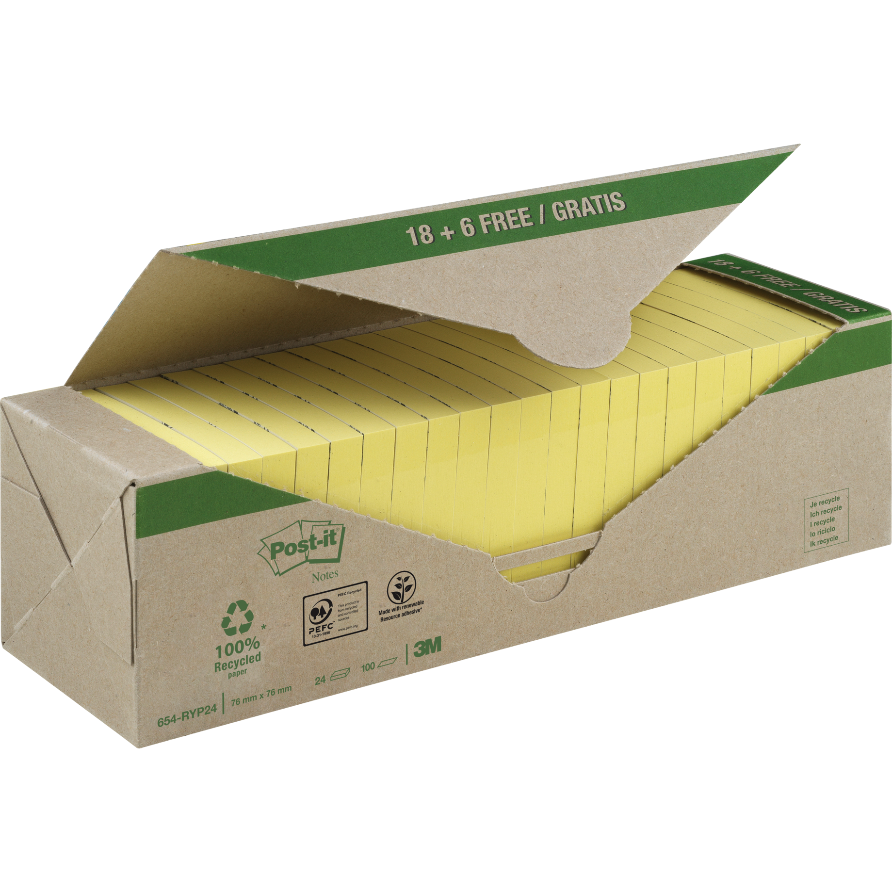 Recycling Notes Promotion 18+6, gelb