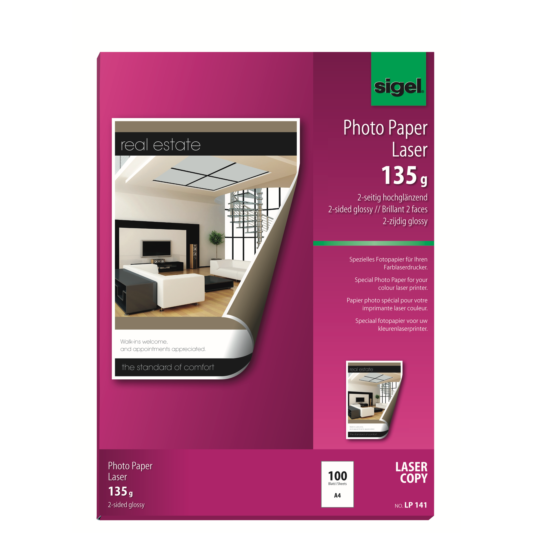 Fotopapier für Farb-Laser/-Kopierer, 2seitig glossy