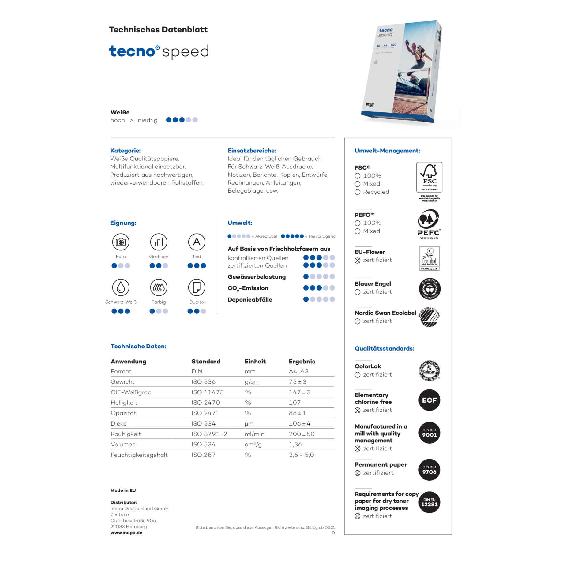 Kopierpapier tecno® speed