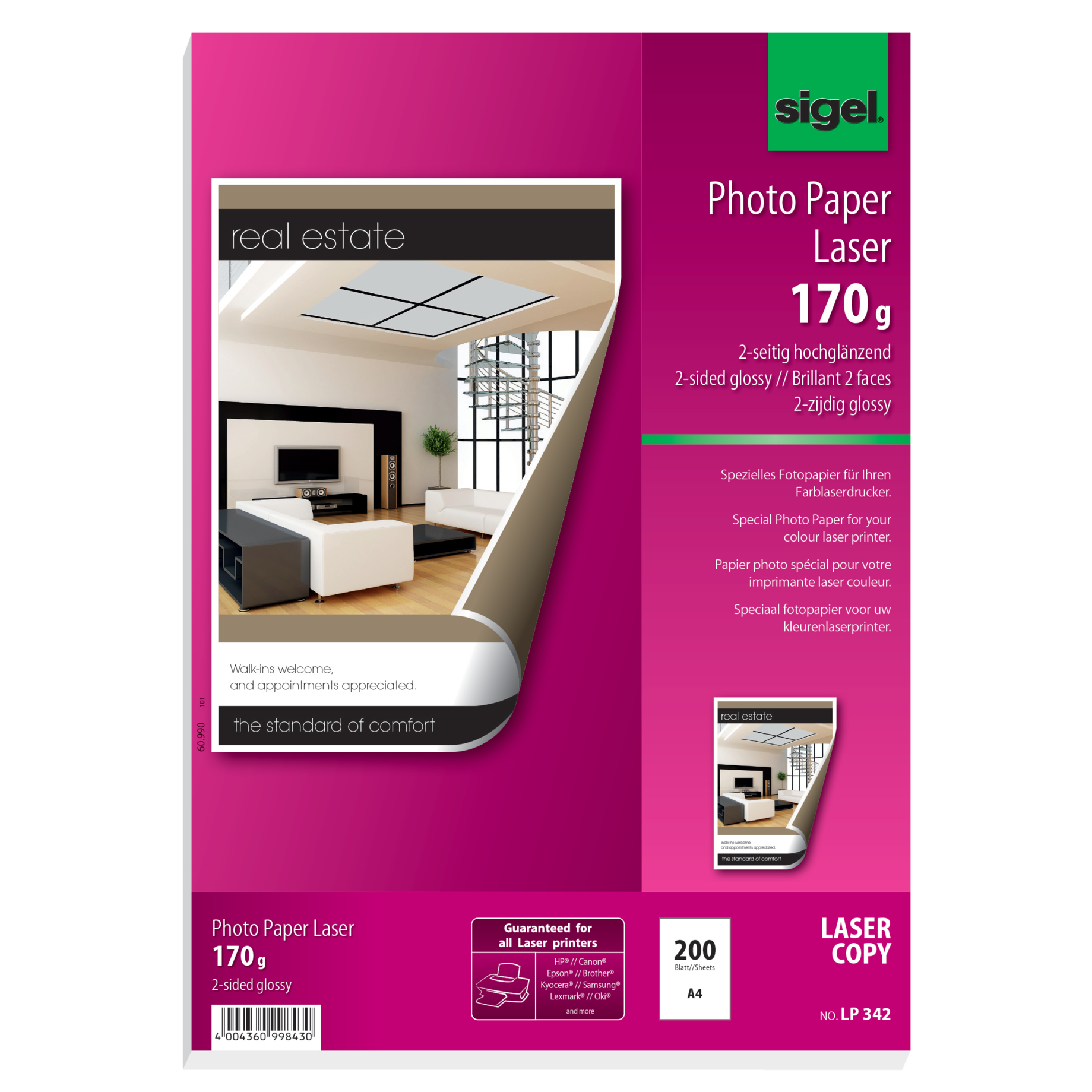 Fotopapier für Farb-Laser/-Kopierer, glossy