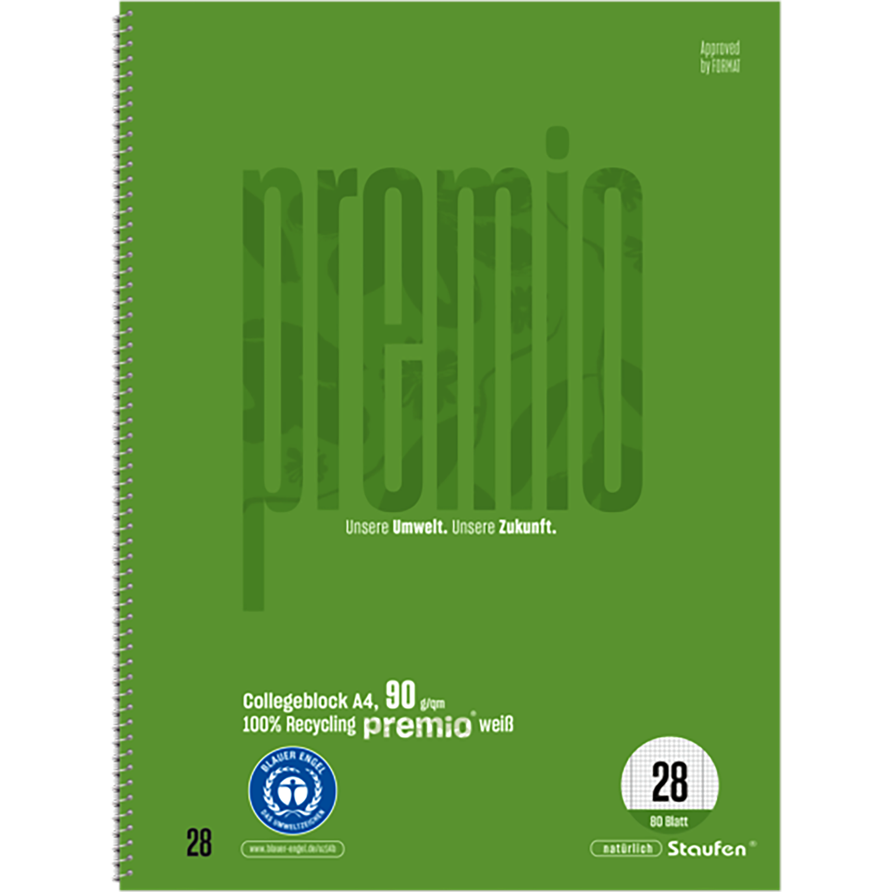 Collegeblock green90, Premium