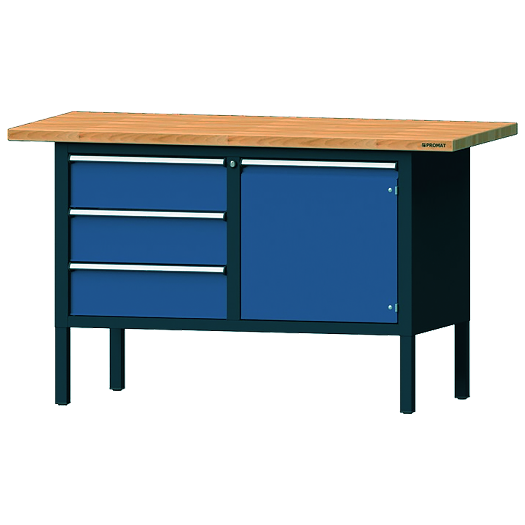 Werkbank, 3 Schubladen 1 Tür, H 89 cm