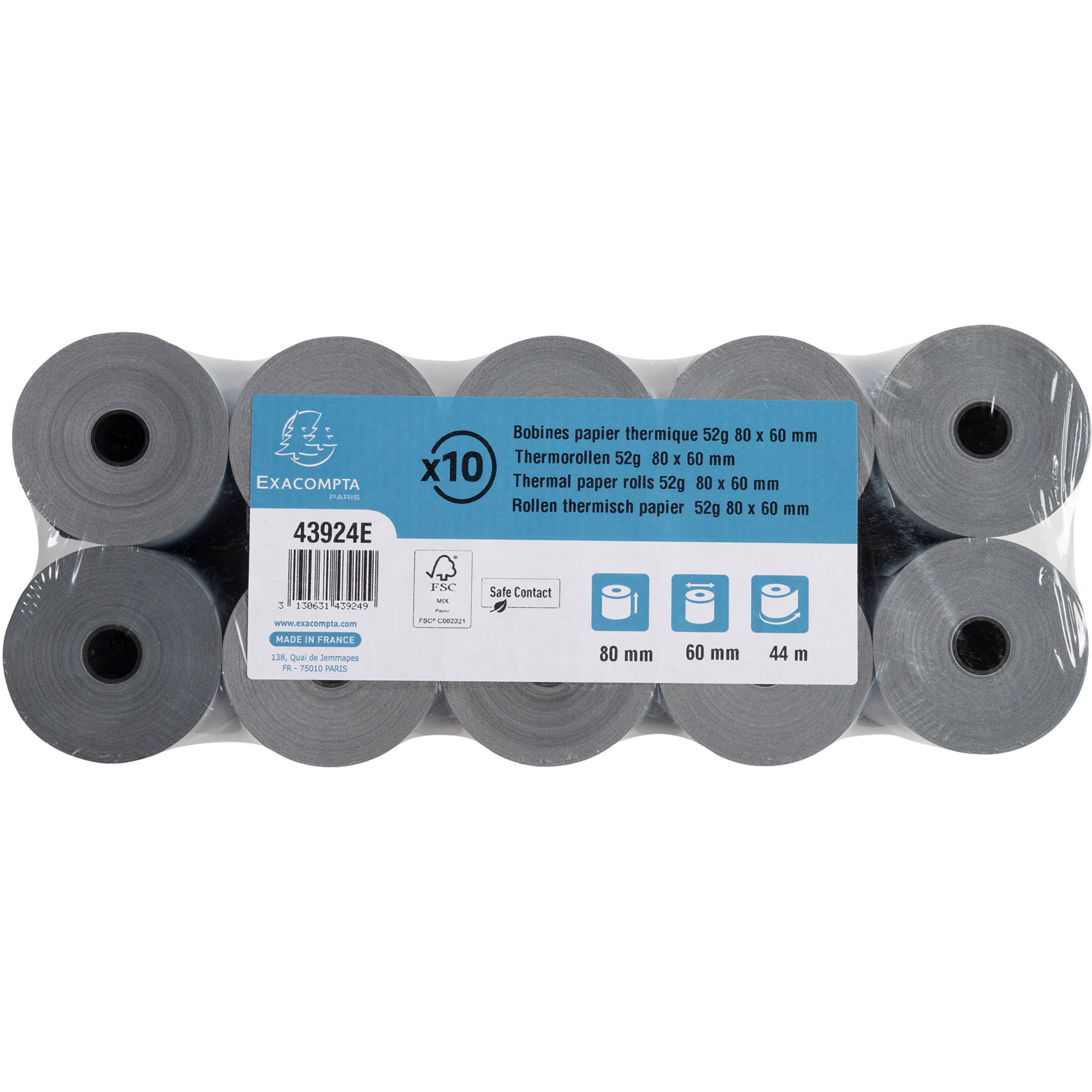 Thermorolle für Waagen, Safe Contact, BPA-frei