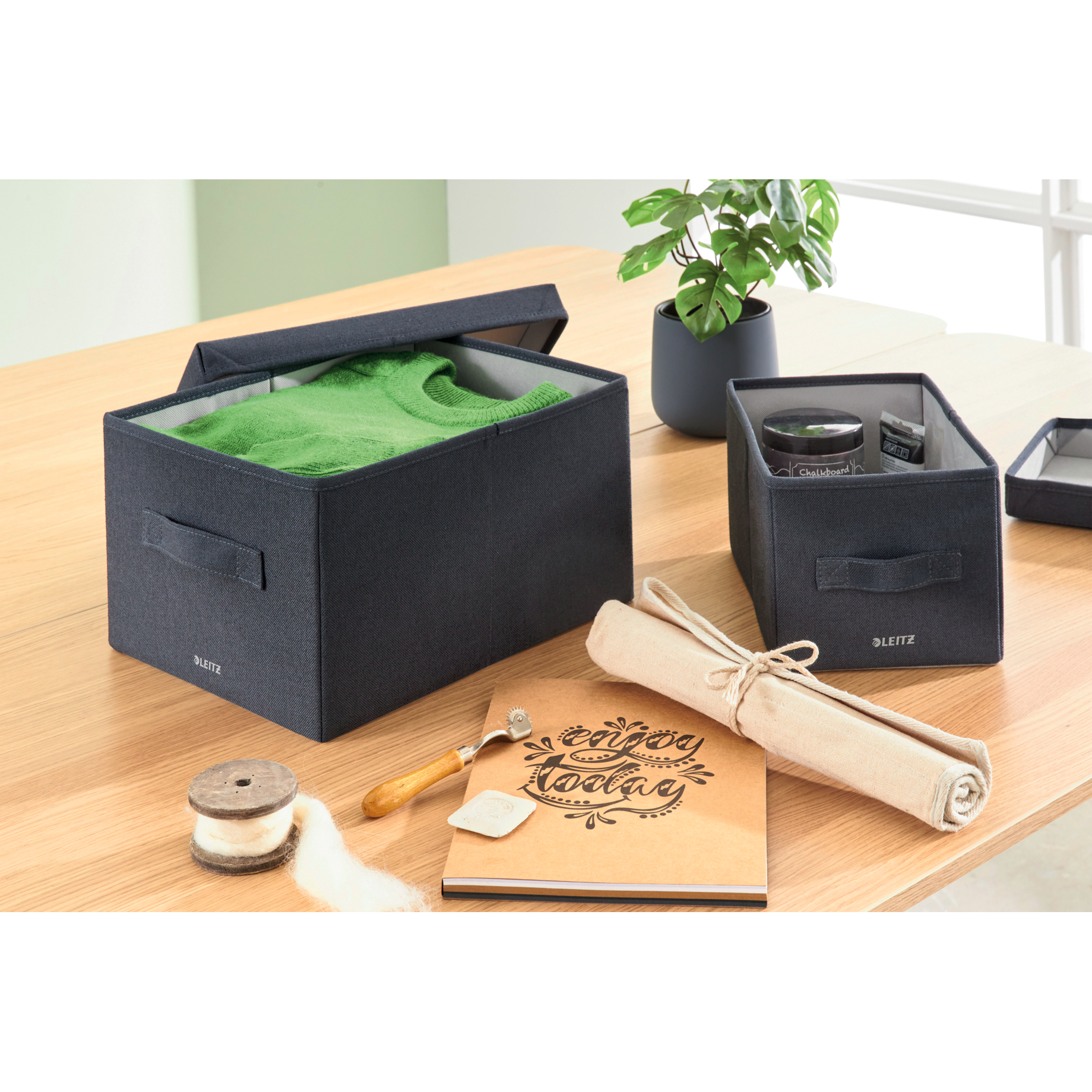 Aufbewahrungsbox aus Stoff mit Deckel