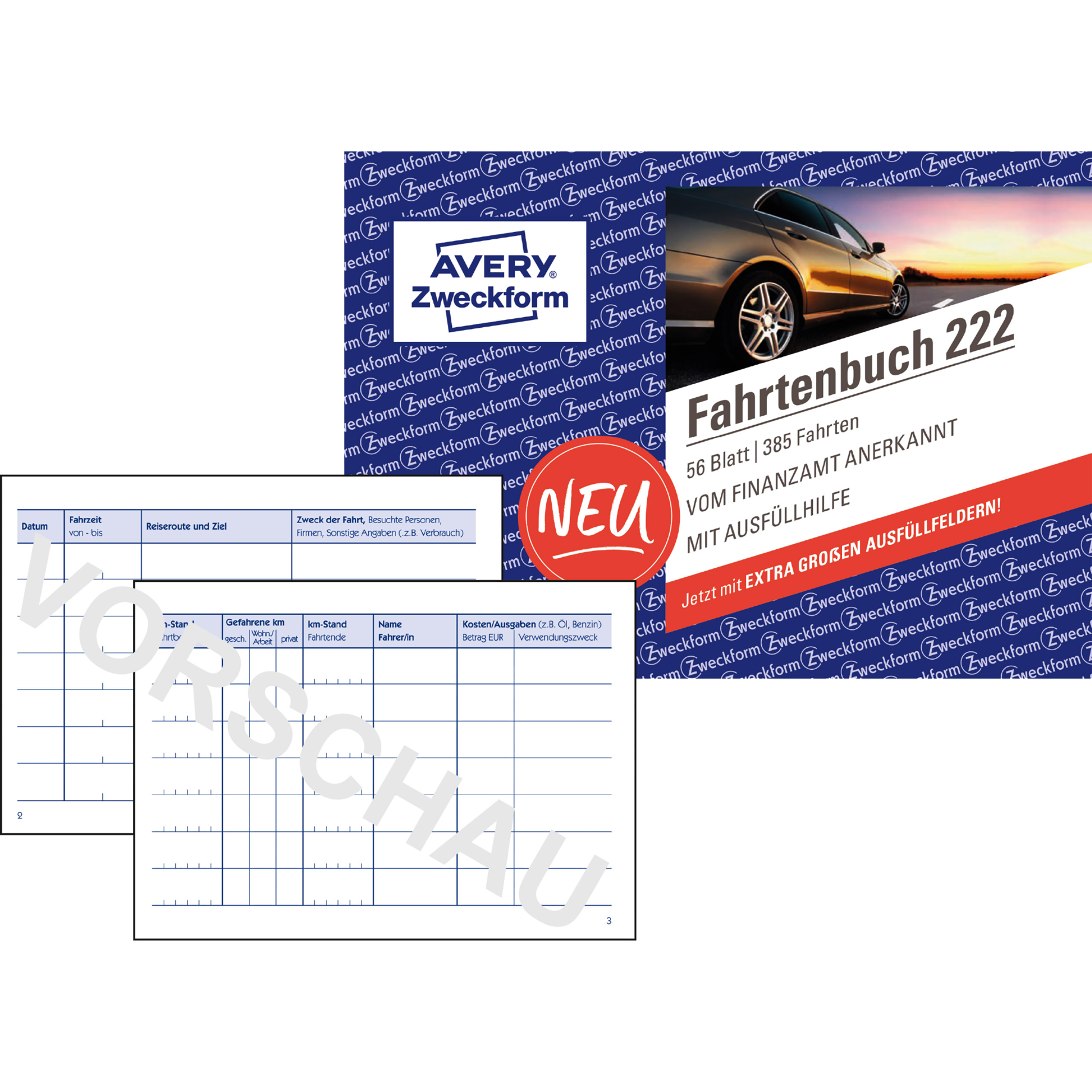 Fahrtenbuch für PKW, DIN A6 quer