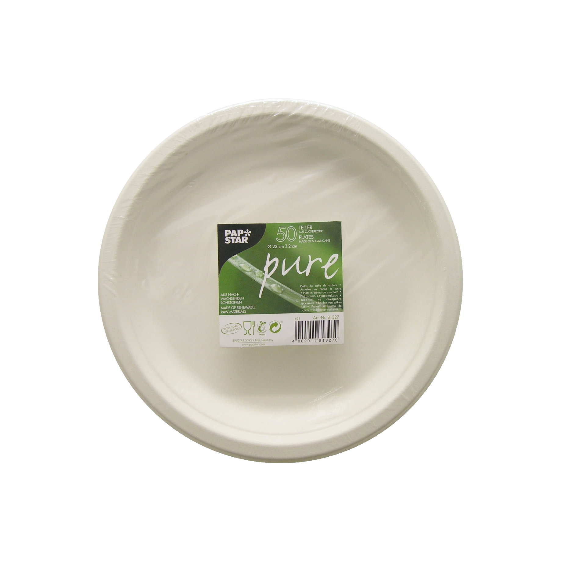 Teller "pure", aus Zuckerrohr