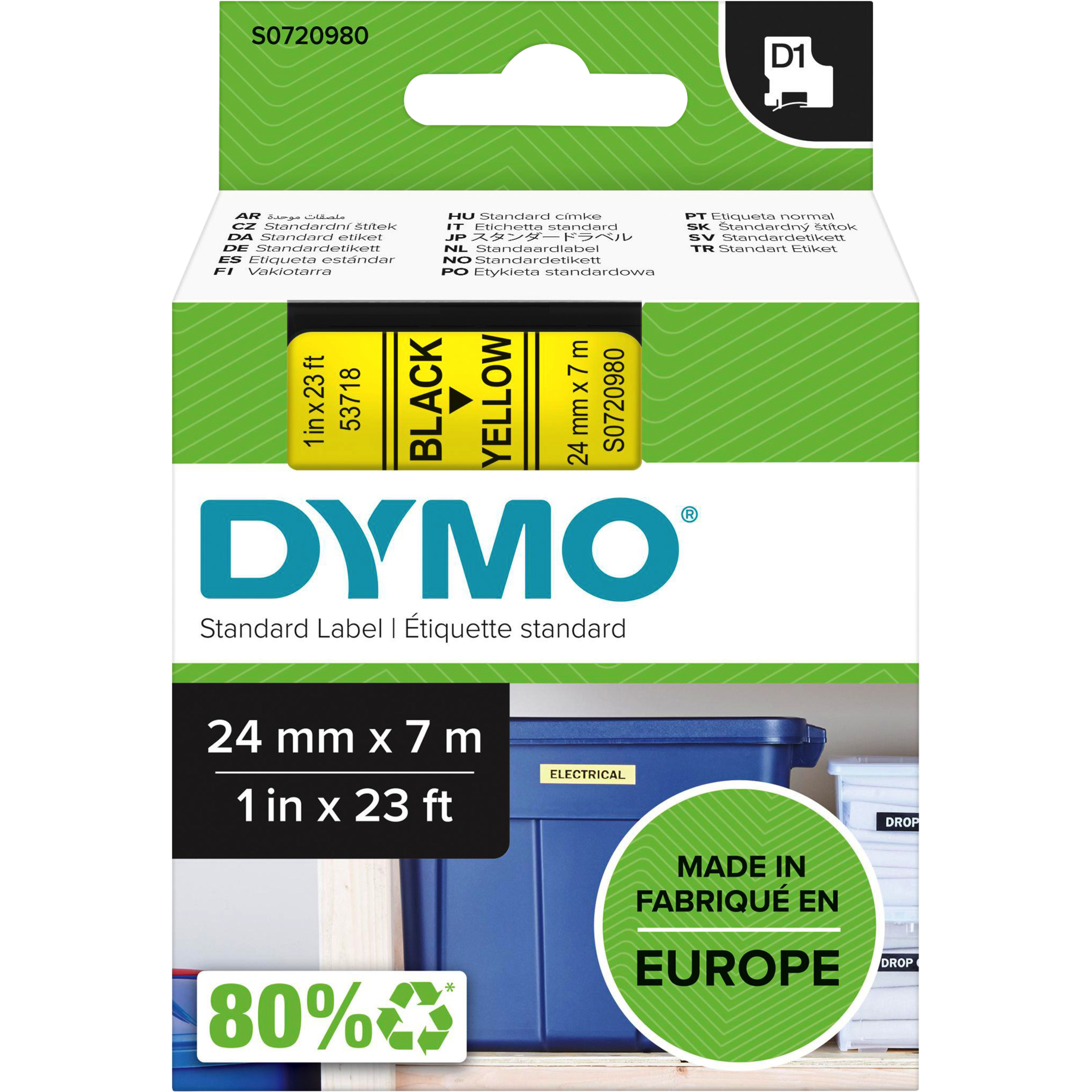 D1-Schriftbandkassette, 24 mm