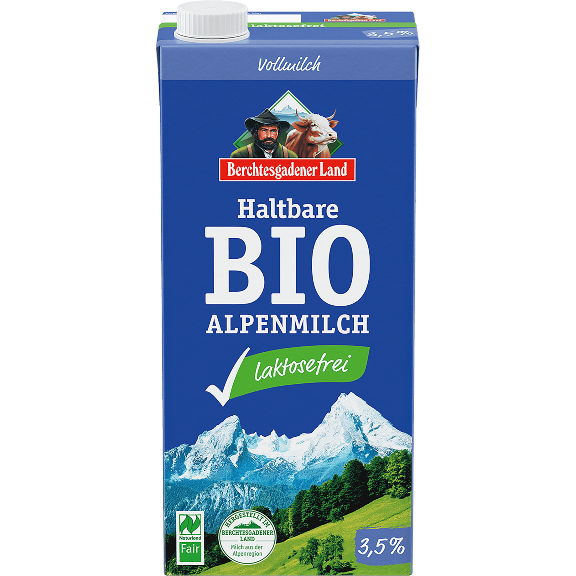Haltbare Bio-Alpenmilch, laktosefrei