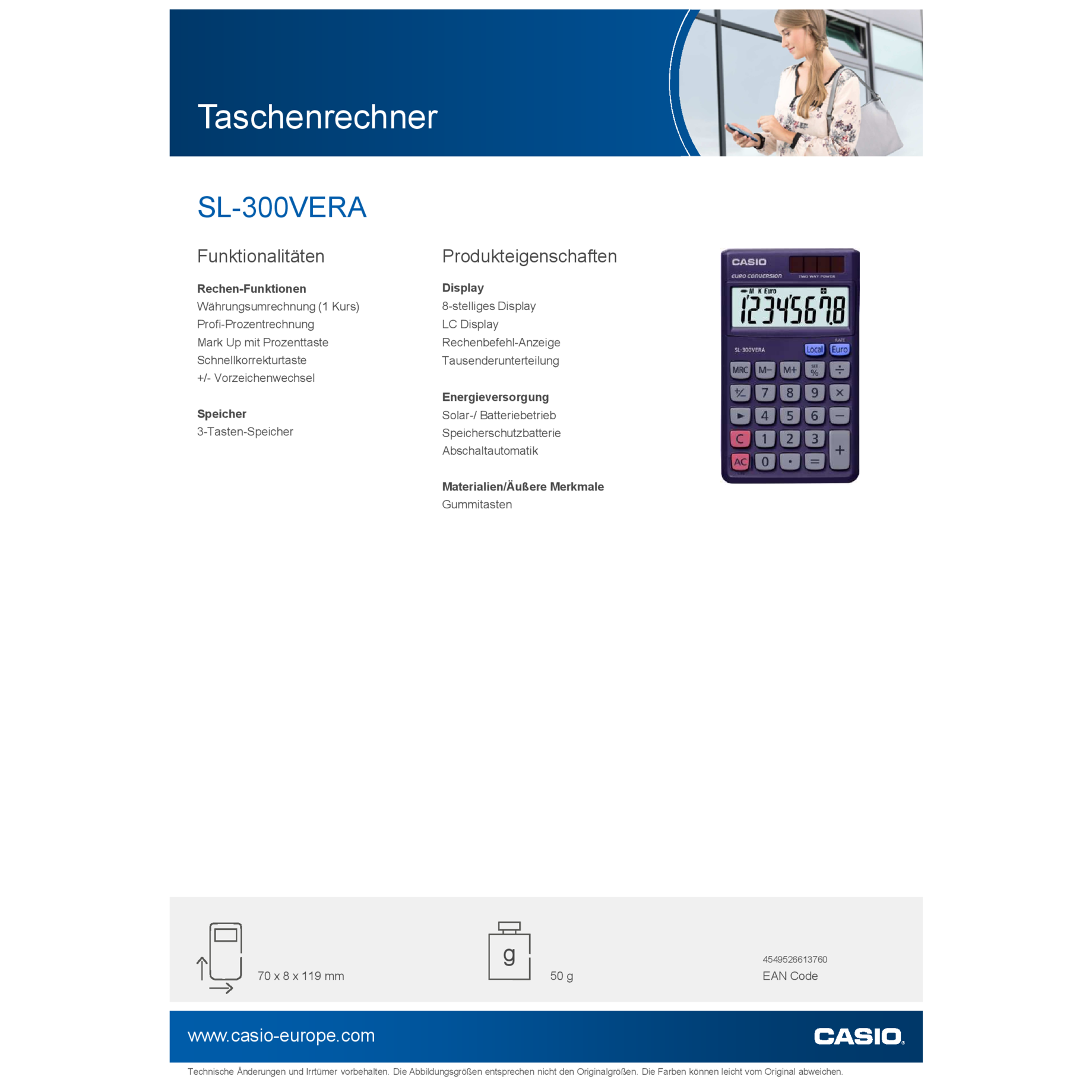 Taschenrechner SL-300VERA