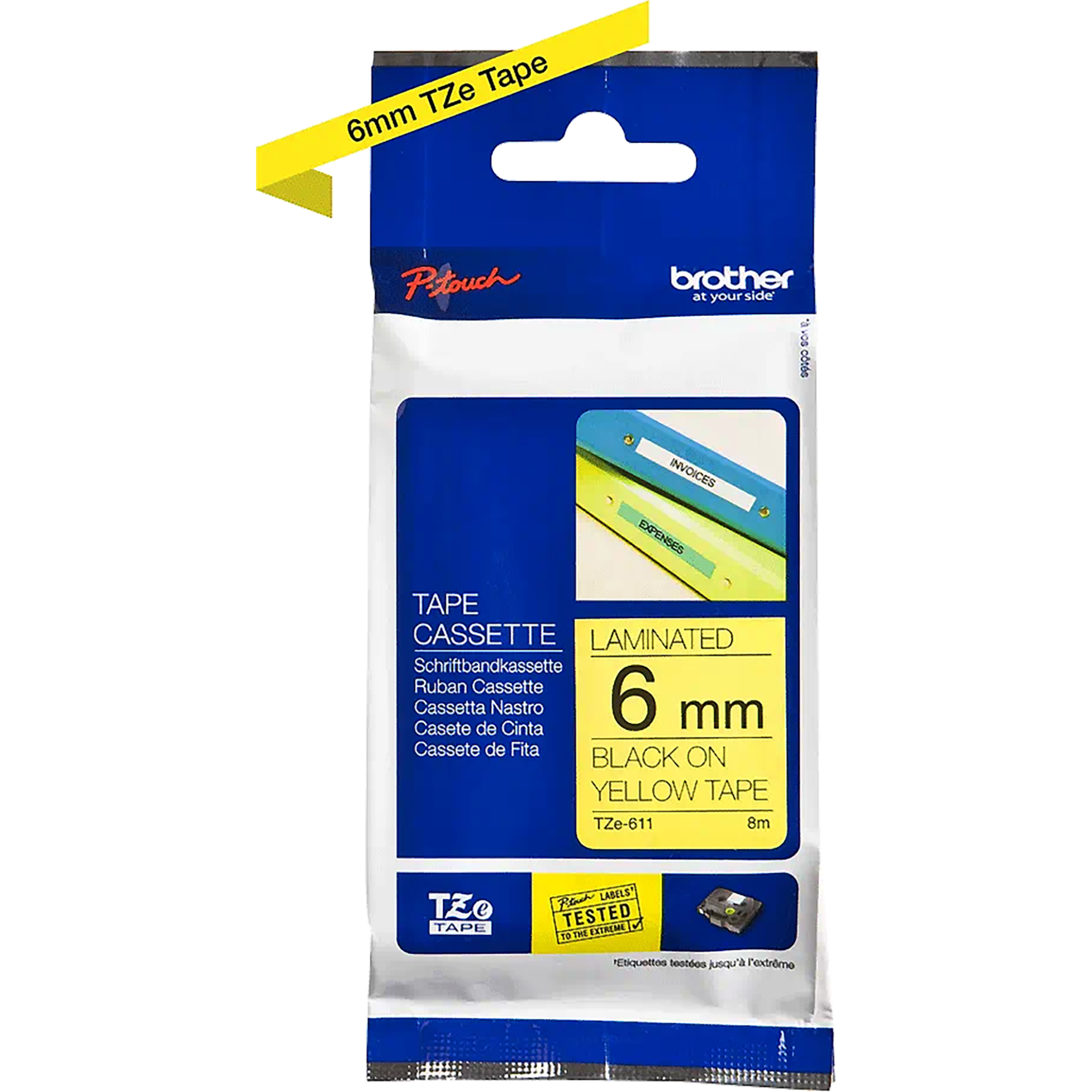 TZe-Schriftbandkassette für P-touch, laminiert