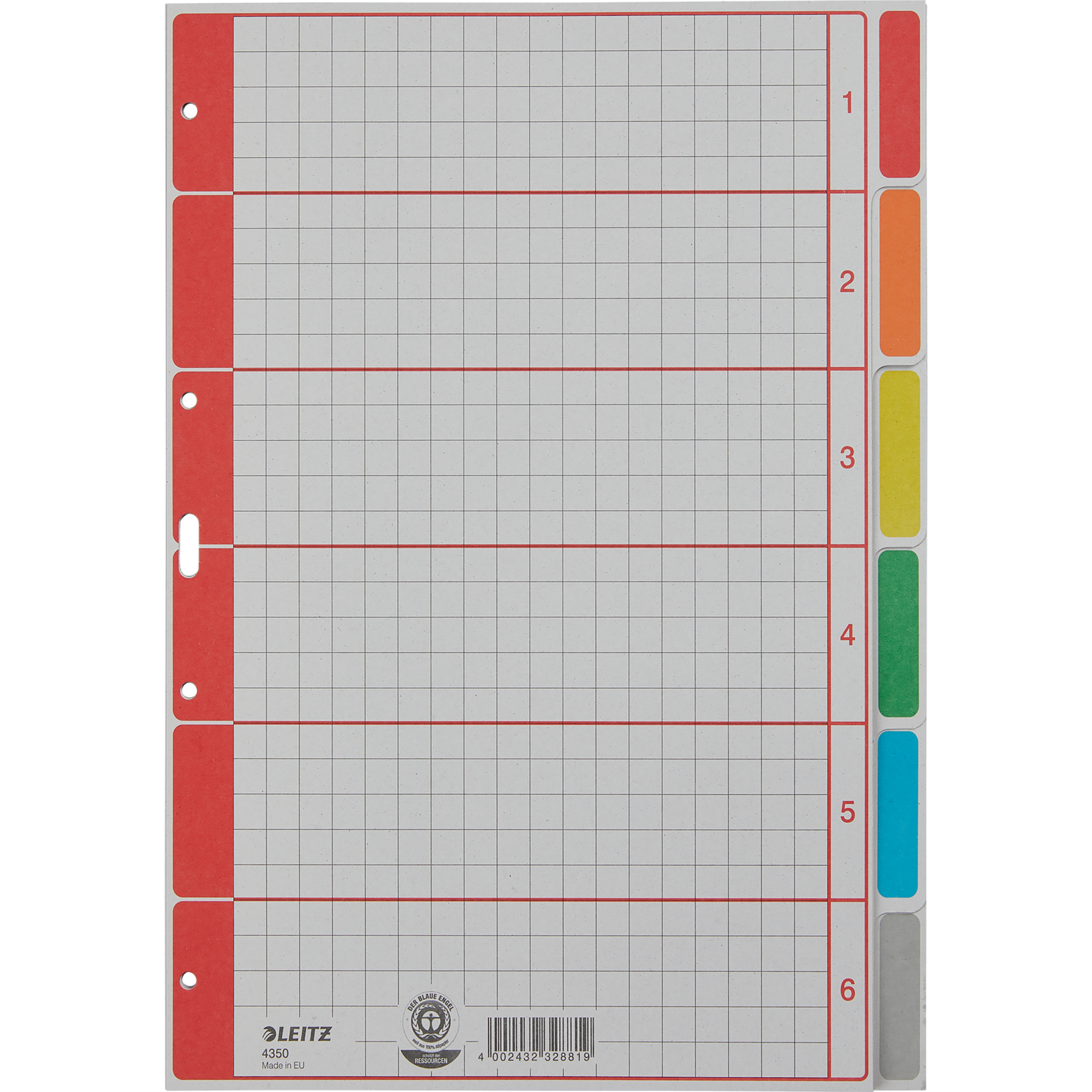 Blanko-Register aus Karton, farbig bedruckt