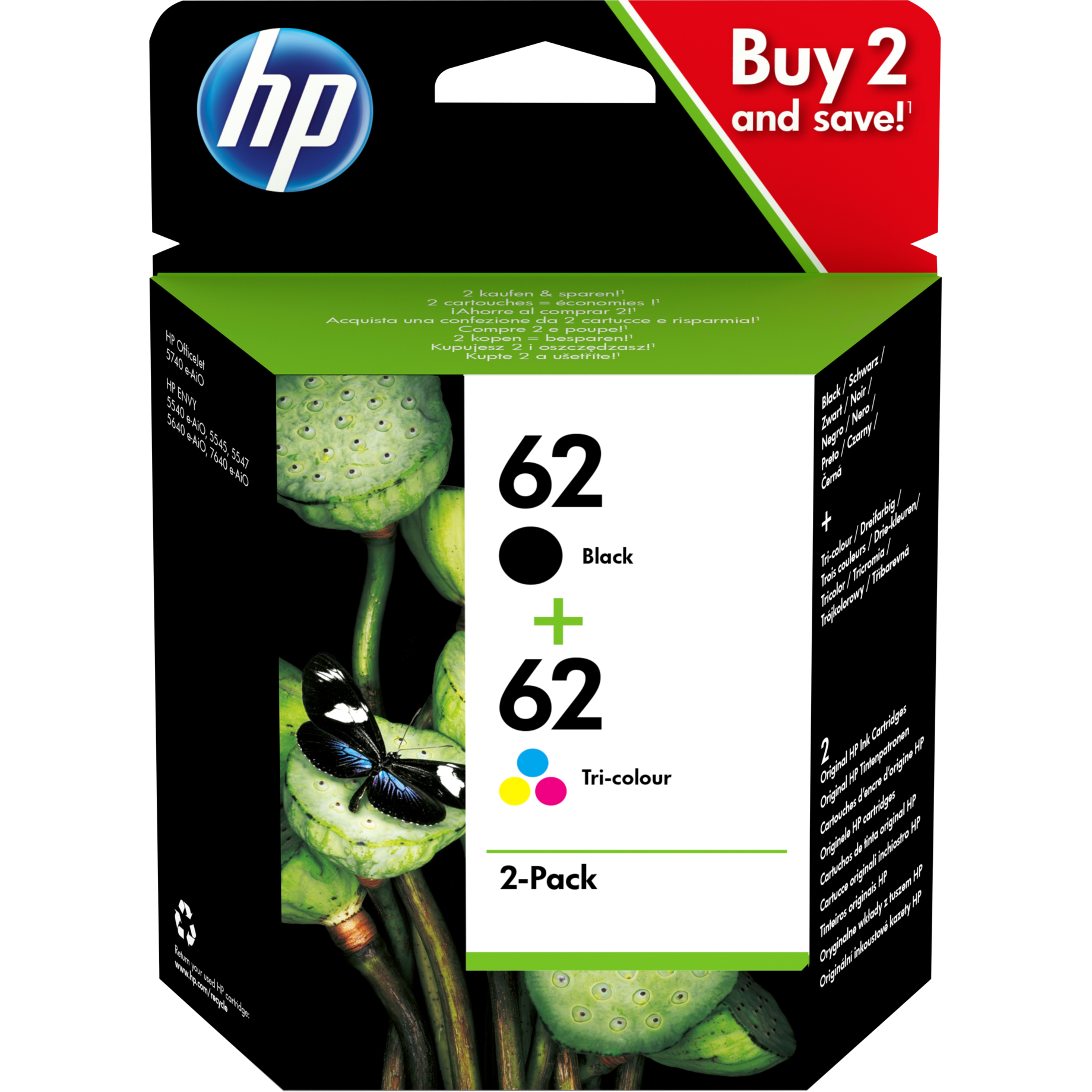 HP Inkjetpatrone 62/62XL
