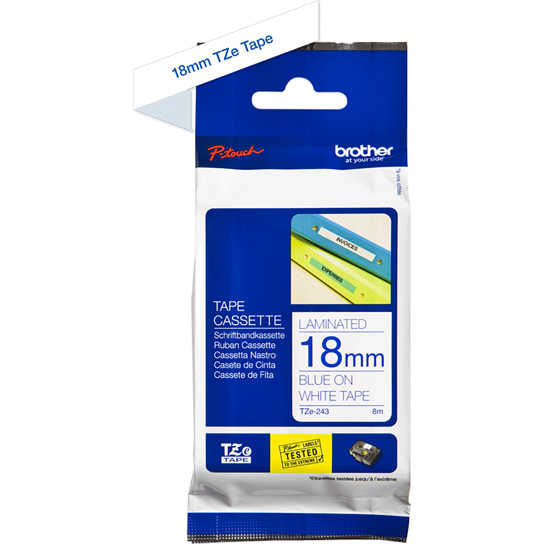 TZe-Schriftbandkassette für P-touch, laminiert
