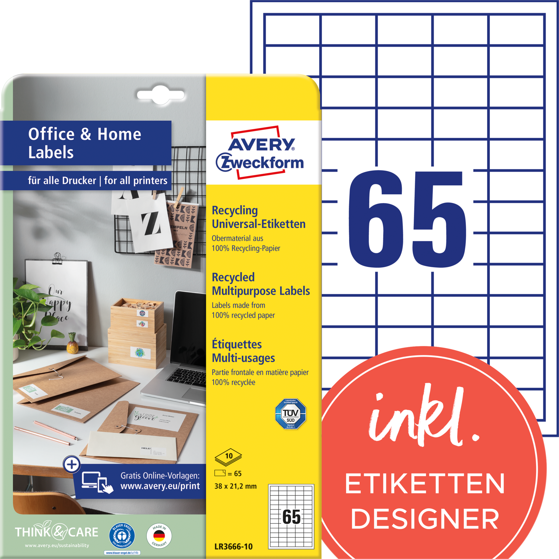 Recycling Universal-Etikett, Office & Home