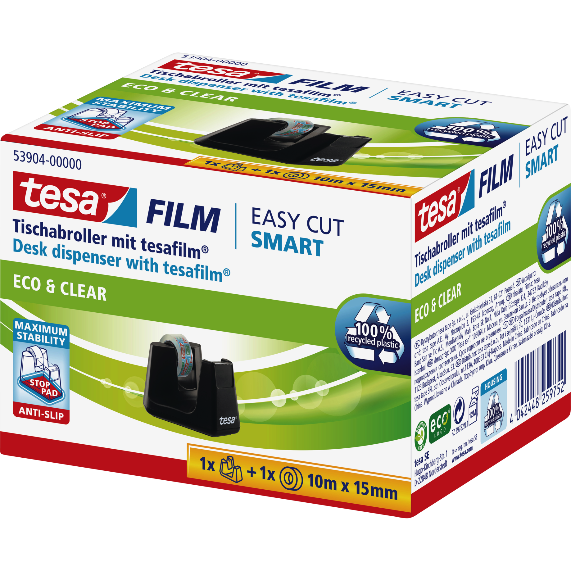 Tischabroller Smart + tesafilm® eco & clear