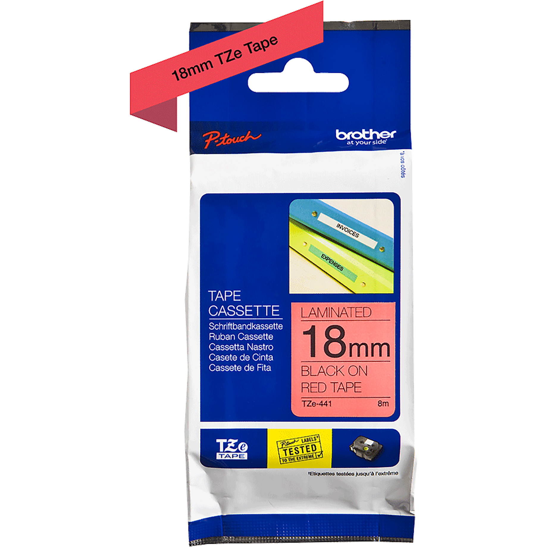 TZe-Schriftbandkassette für P-touch, laminiert