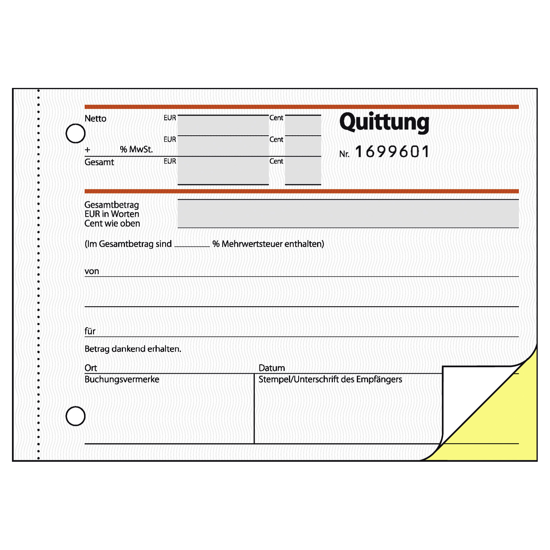 Quittung, mit MwSt.-Nachweis