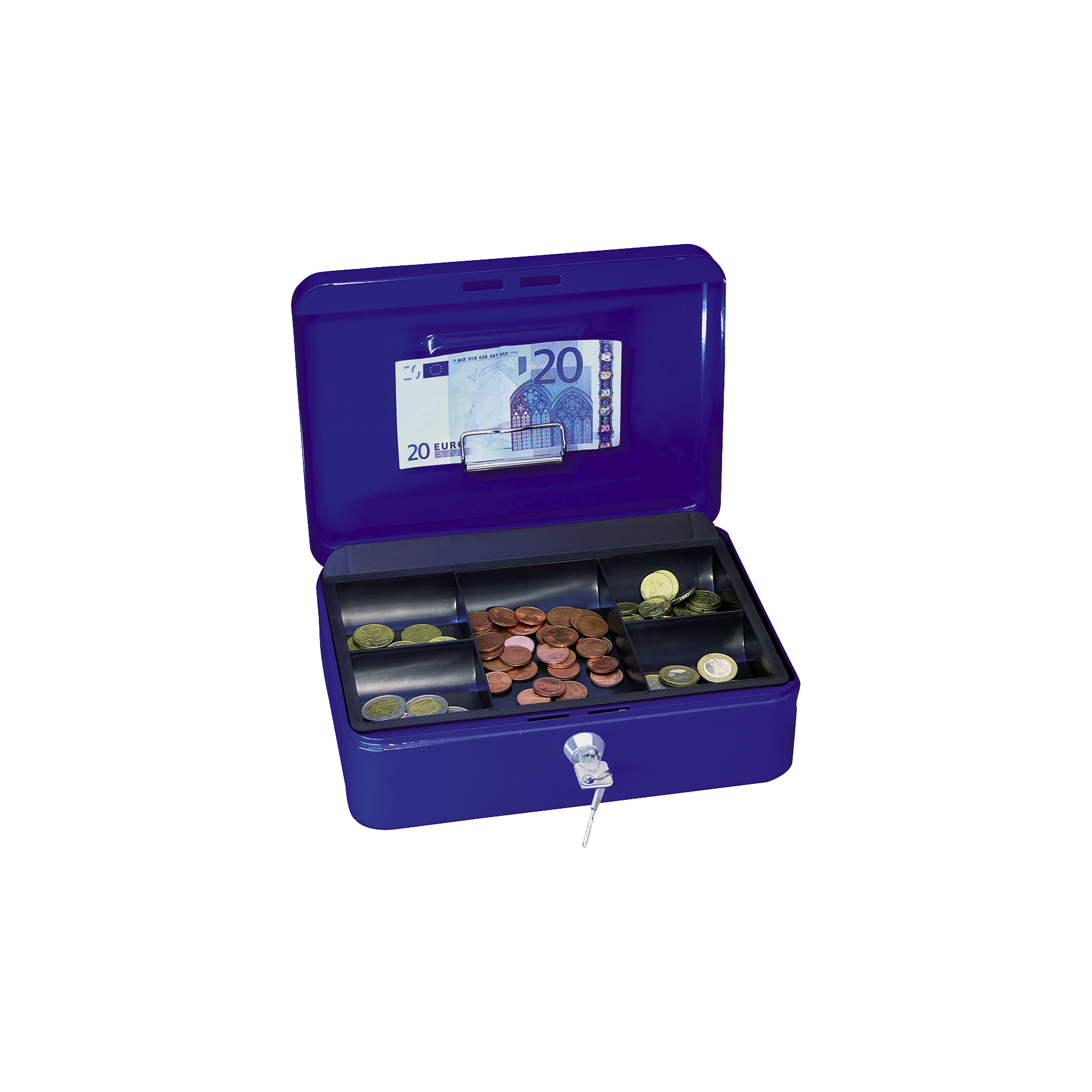 Geldkassette mit Geldnoten- und Belegklammer