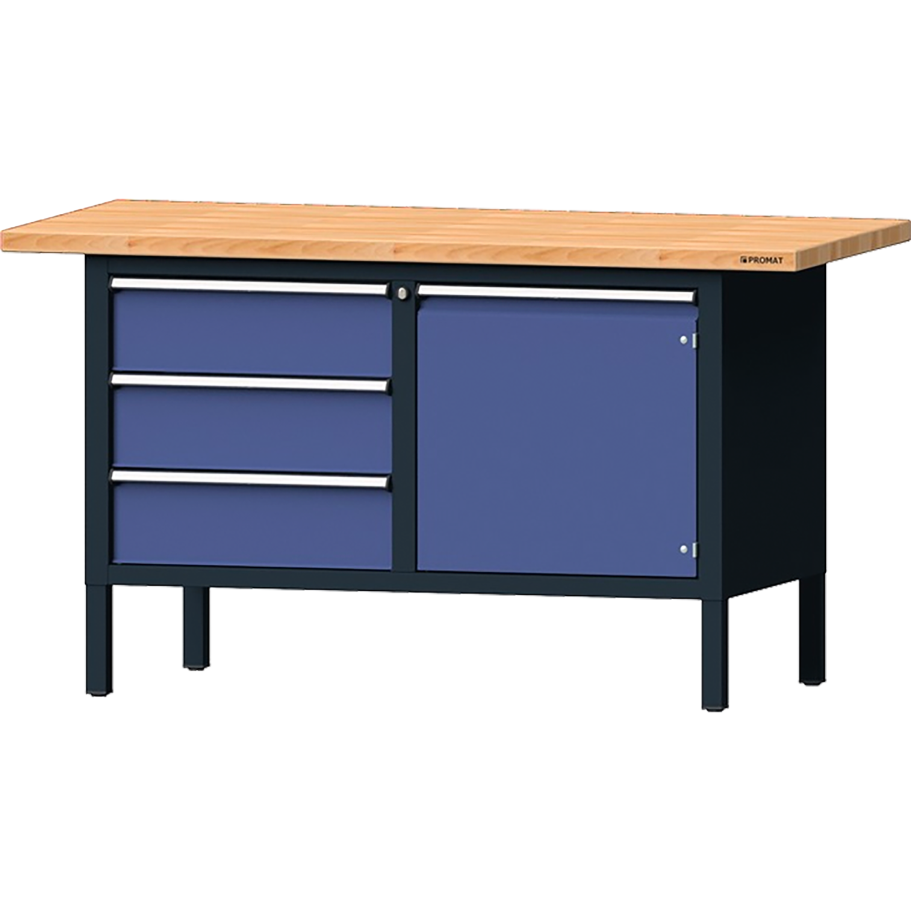 Werkbank, 3 Schubladen 1 Tür, H 84 cm