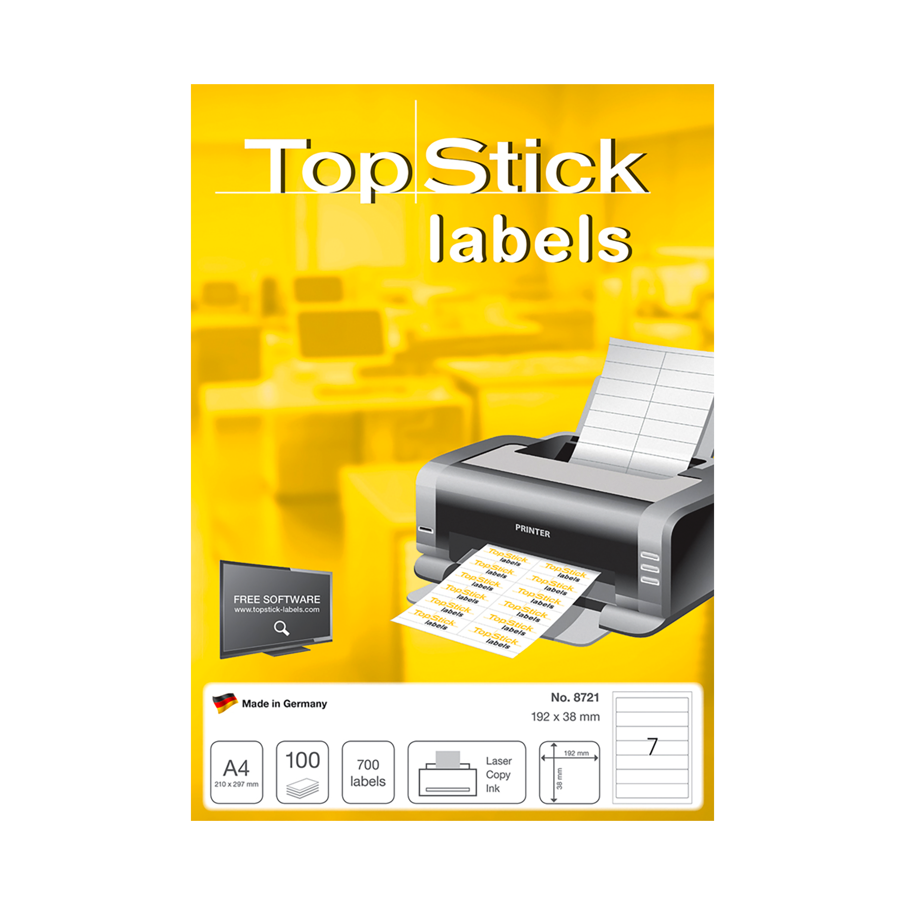Ordnerrücken-Etikett für Inkjet/Laser/Kopierer