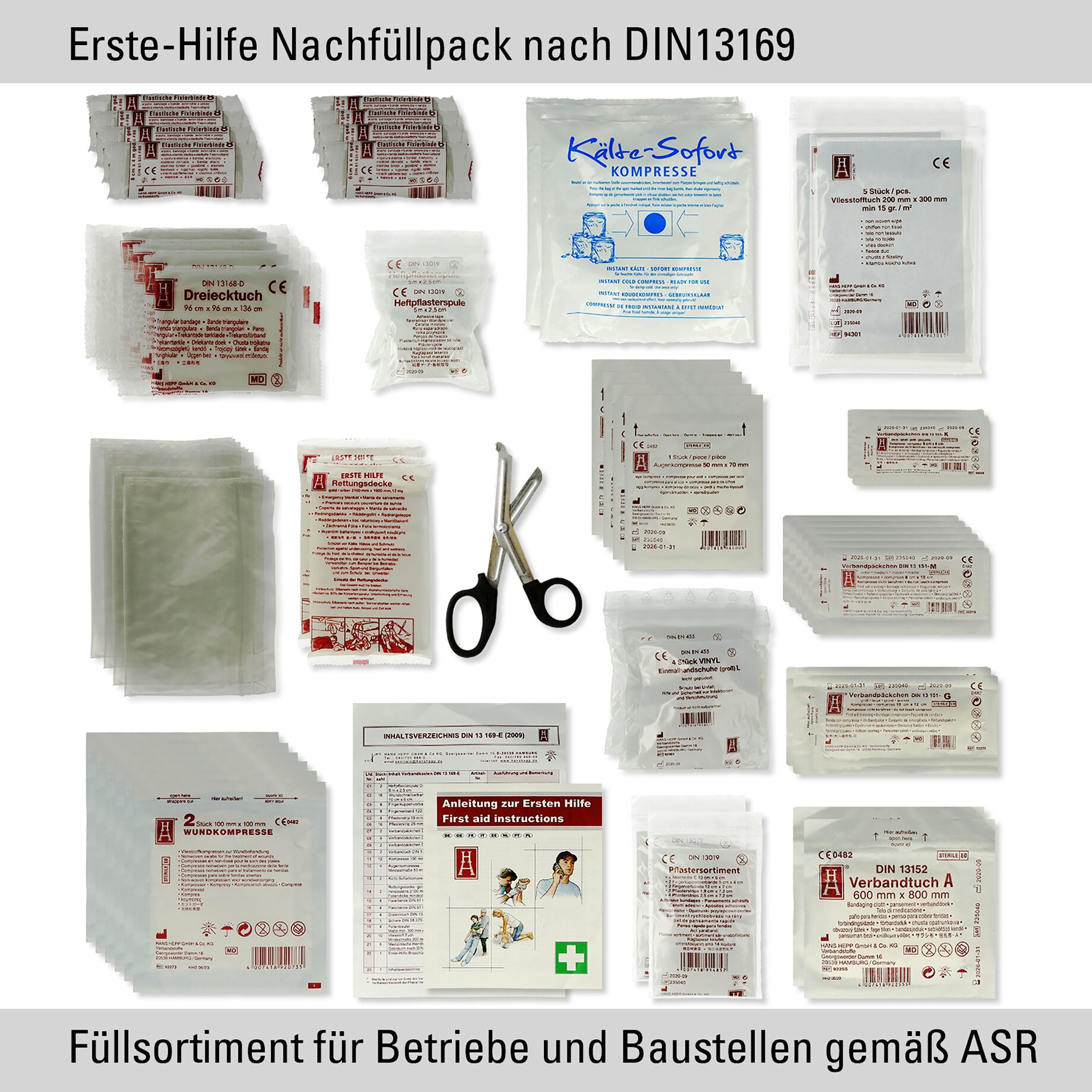 Erste-Hilfe-Schrank, gefüll nach DIN 13169