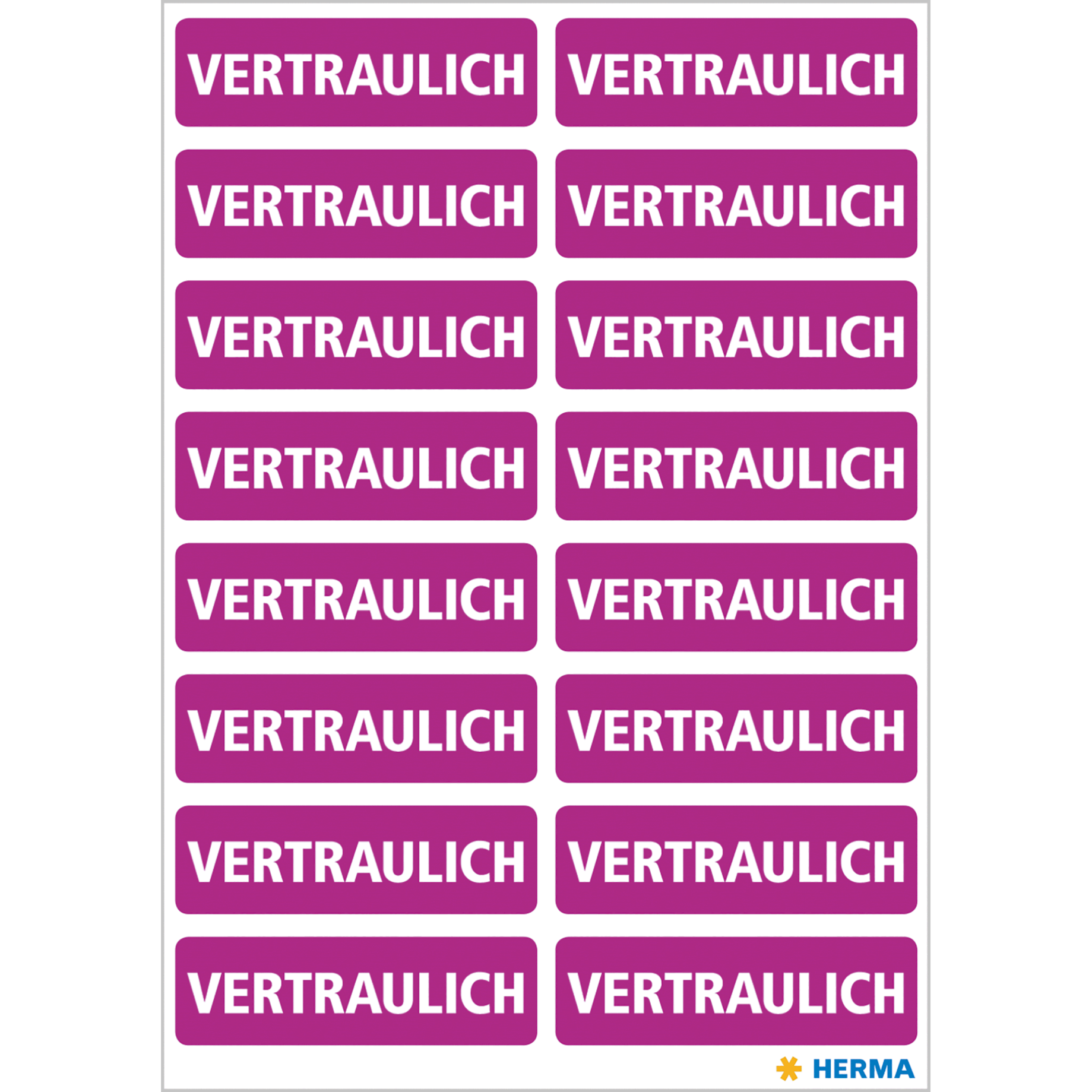 Hinweisetikett "vertraulich"