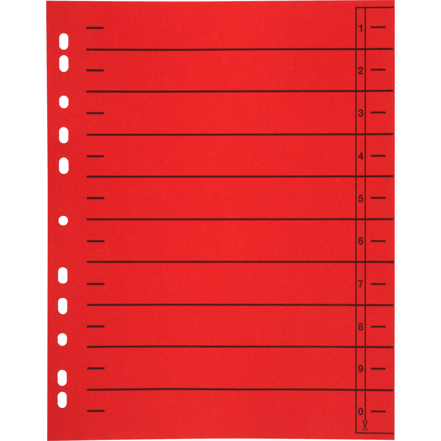 Trennblatt durchgefärbt