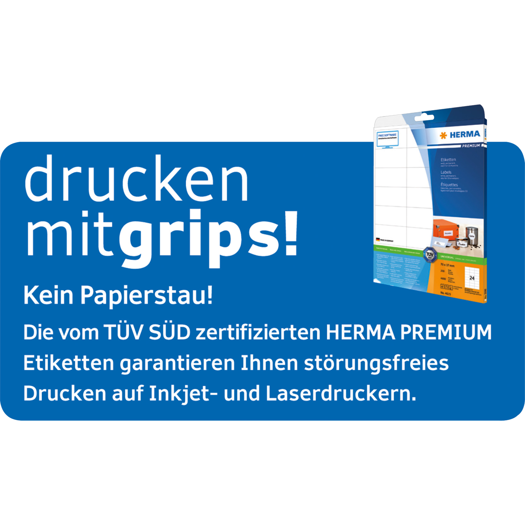 Universal-Etikett PREMIUM, ohne Rand / Eckenabrundung, IM*, PG mit 100 BL