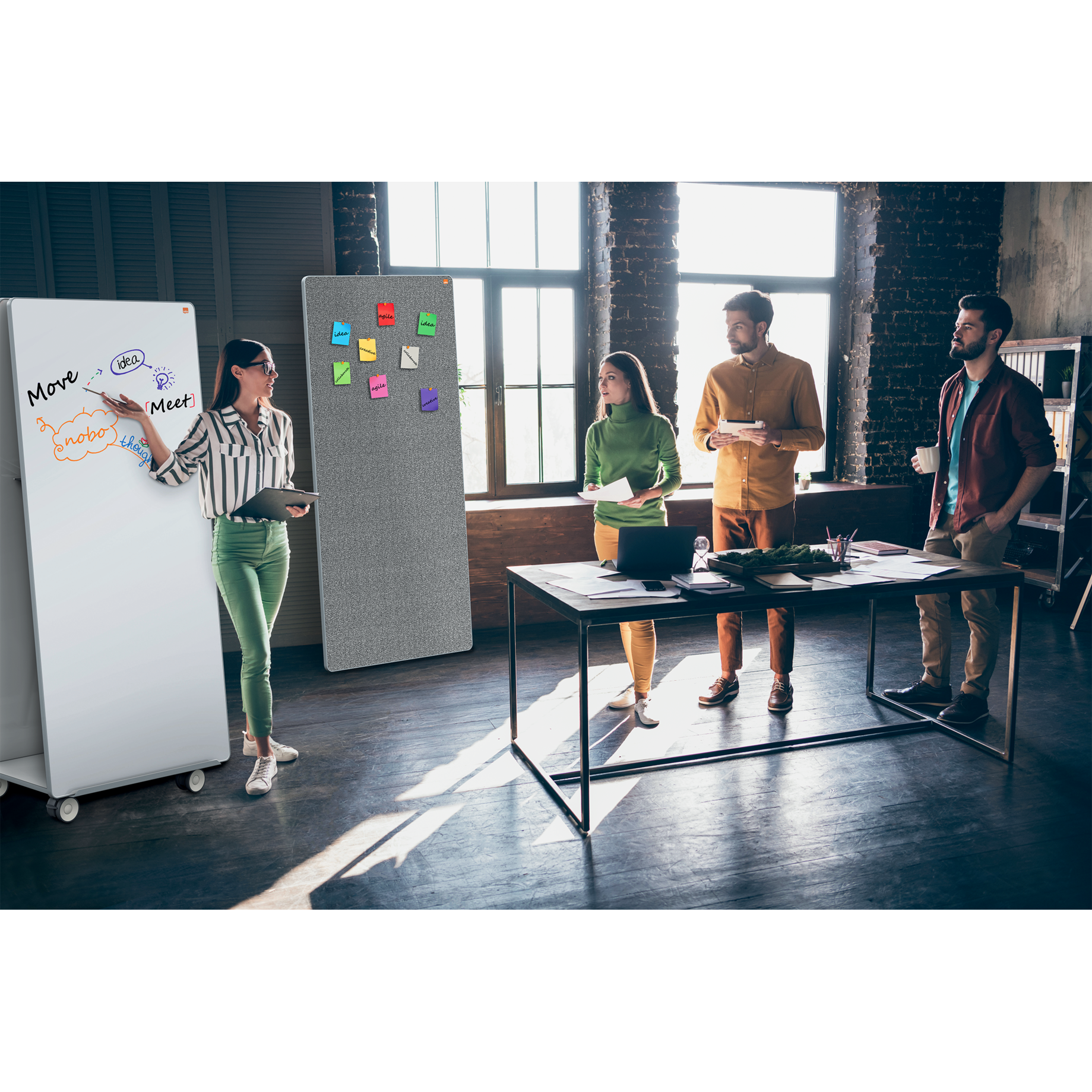 Whiteboard- & Notiztafel-System Move & Meet Mobile