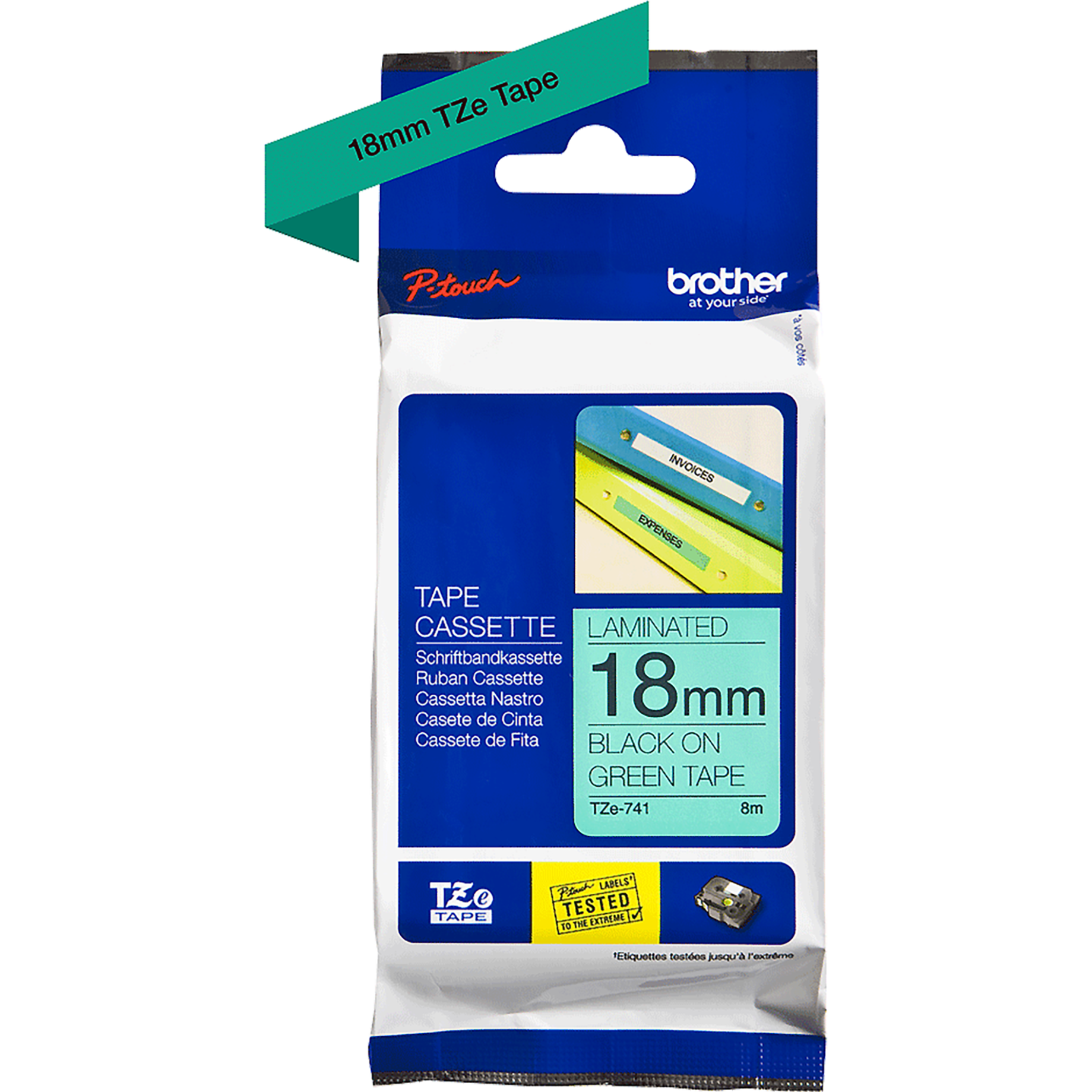 TZe-Schriftbandkassette für P-touch, laminiert